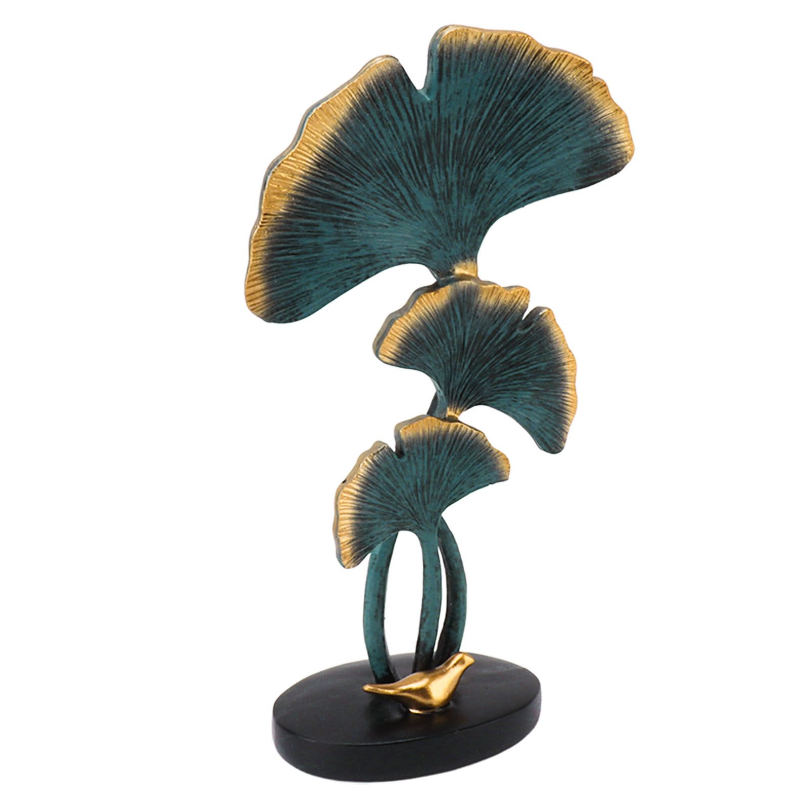 Leaf Decoration Resin Anti Slip Anti Fade Modern Desktop Leaves Ornament Model for Living Room Hallway Blue - Image 4