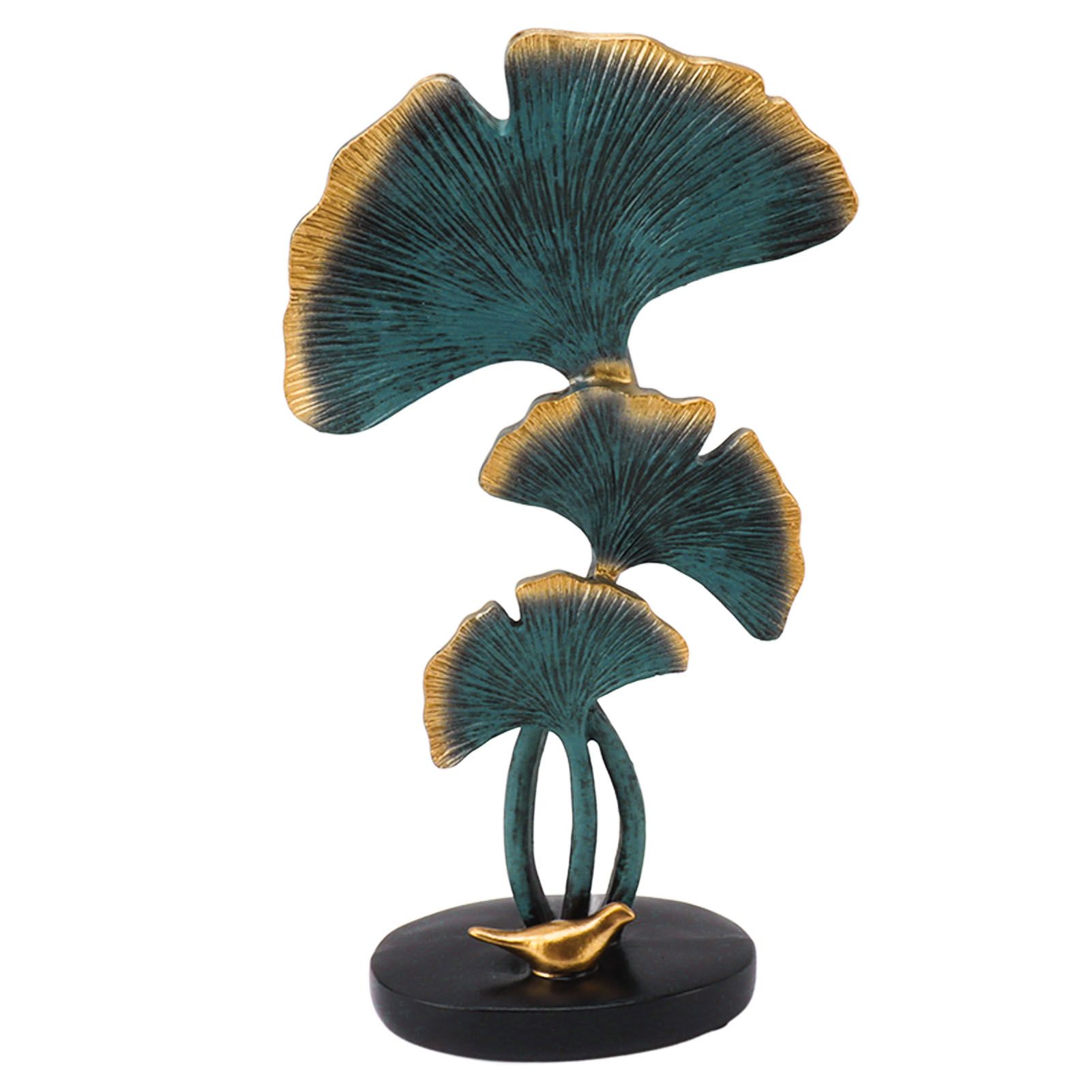 Leaf Decoration Resin Anti Slip Anti Fade Modern Desktop Leaves Ornament Model for Living Room Hallway Blue - Image 5
