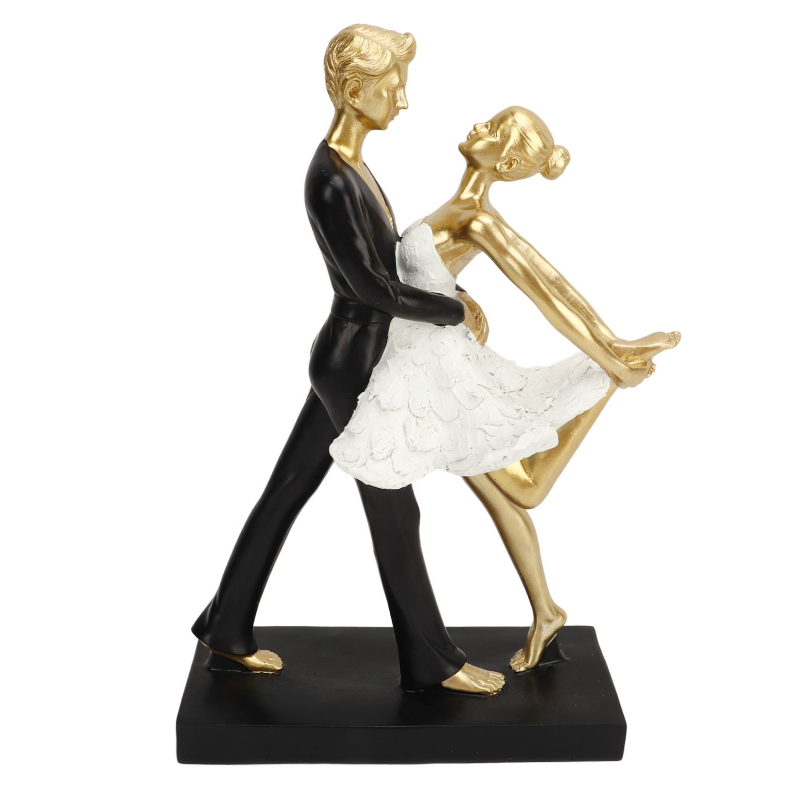 Romantic Couple Dancing Sculpture Decoration Resin Elegant Couple Ballet Dancer Statue Figurine Ornament Gold 7130W‑01 - Image 2