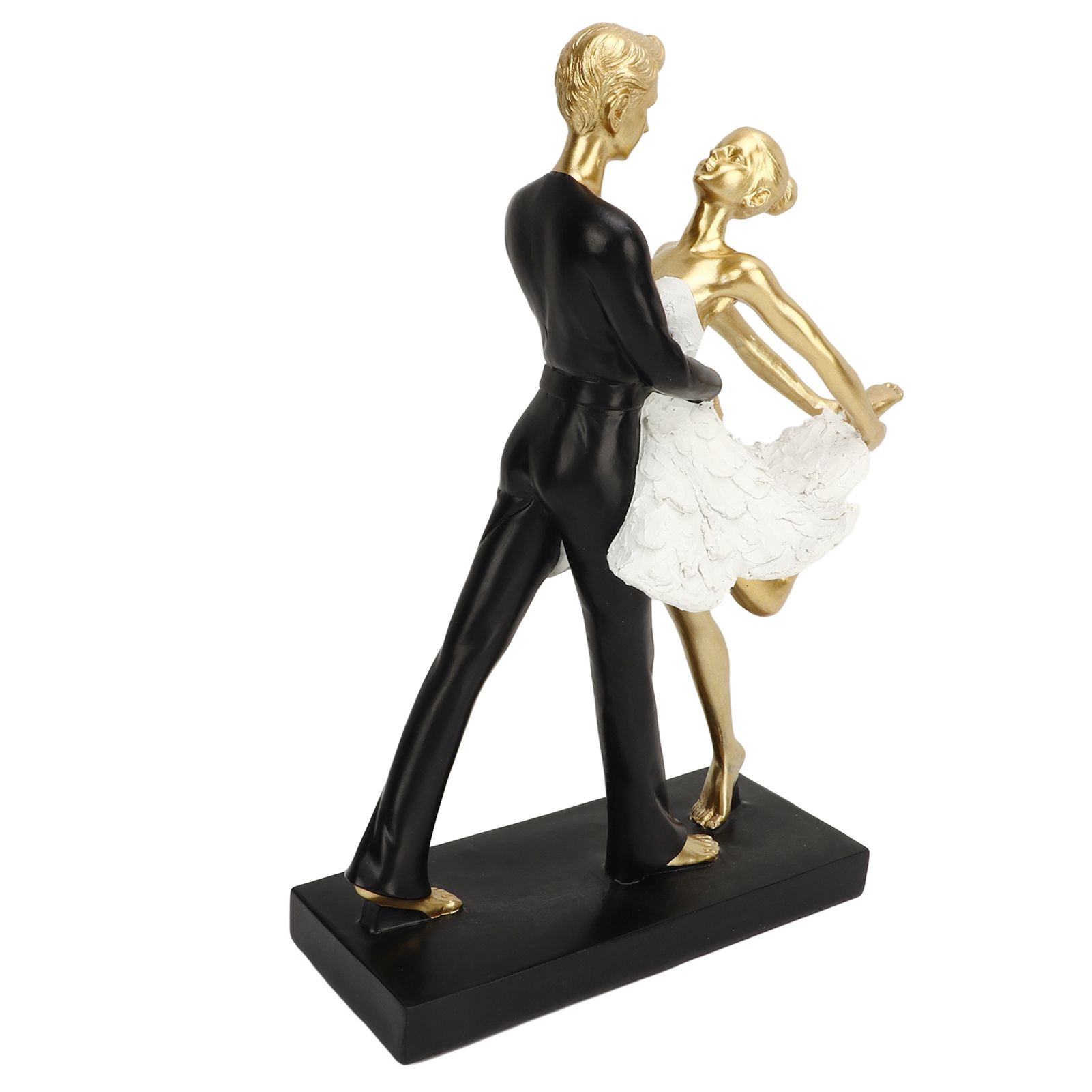 Romantic Couple Dancing Sculpture Decoration Resin Elegant Couple Ballet Dancer Statue Figurine Ornament Gold 7130W‑01 - Image 3