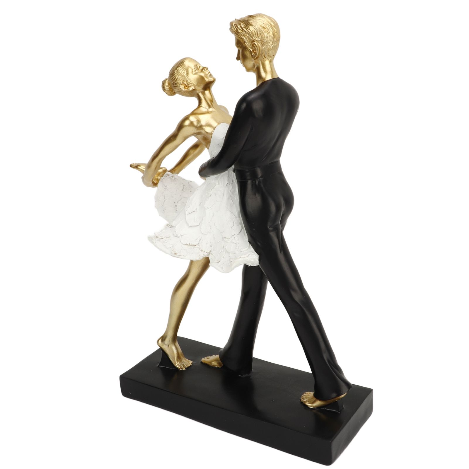 Romantic Couple Dancing Sculpture Decoration Resin Elegant Couple Ballet Dancer Statue Figurine Ornament Gold 7130W‑01 - Image 5