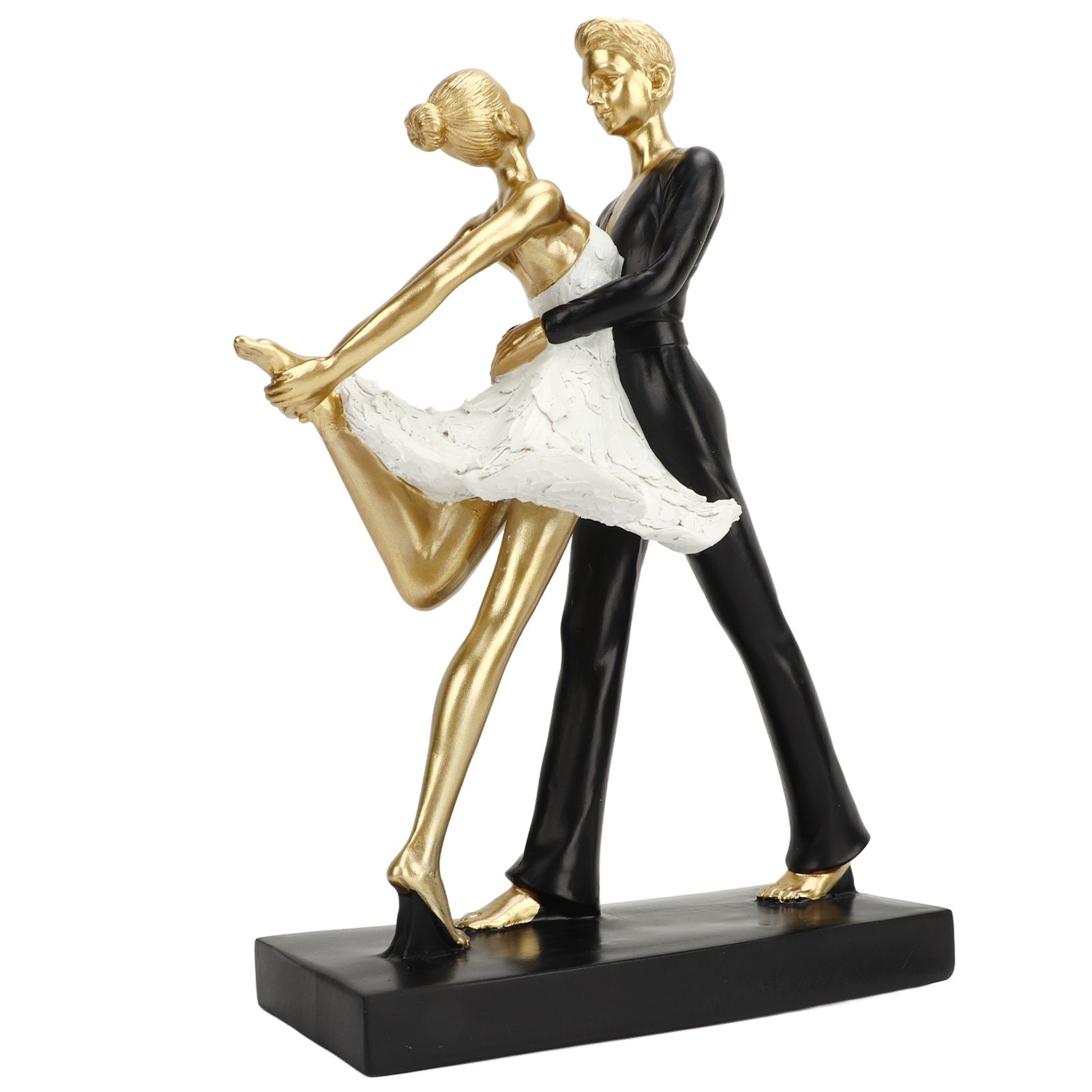 Romantic Couple Dancing Sculpture Decoration Resin Elegant Couple Ballet Dancer Statue Figurine Ornament Gold 7130W‑01 - Image 6