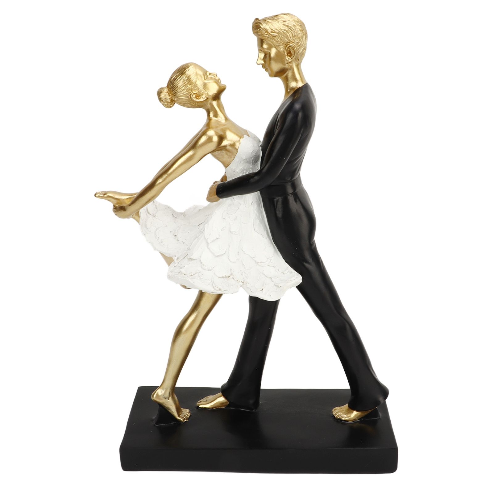 Romantic Couple Dancing Sculpture Decoration Resin Elegant Couple Ballet Dancer Statue Figurine Ornament Gold 7130W‑01 - Image 8