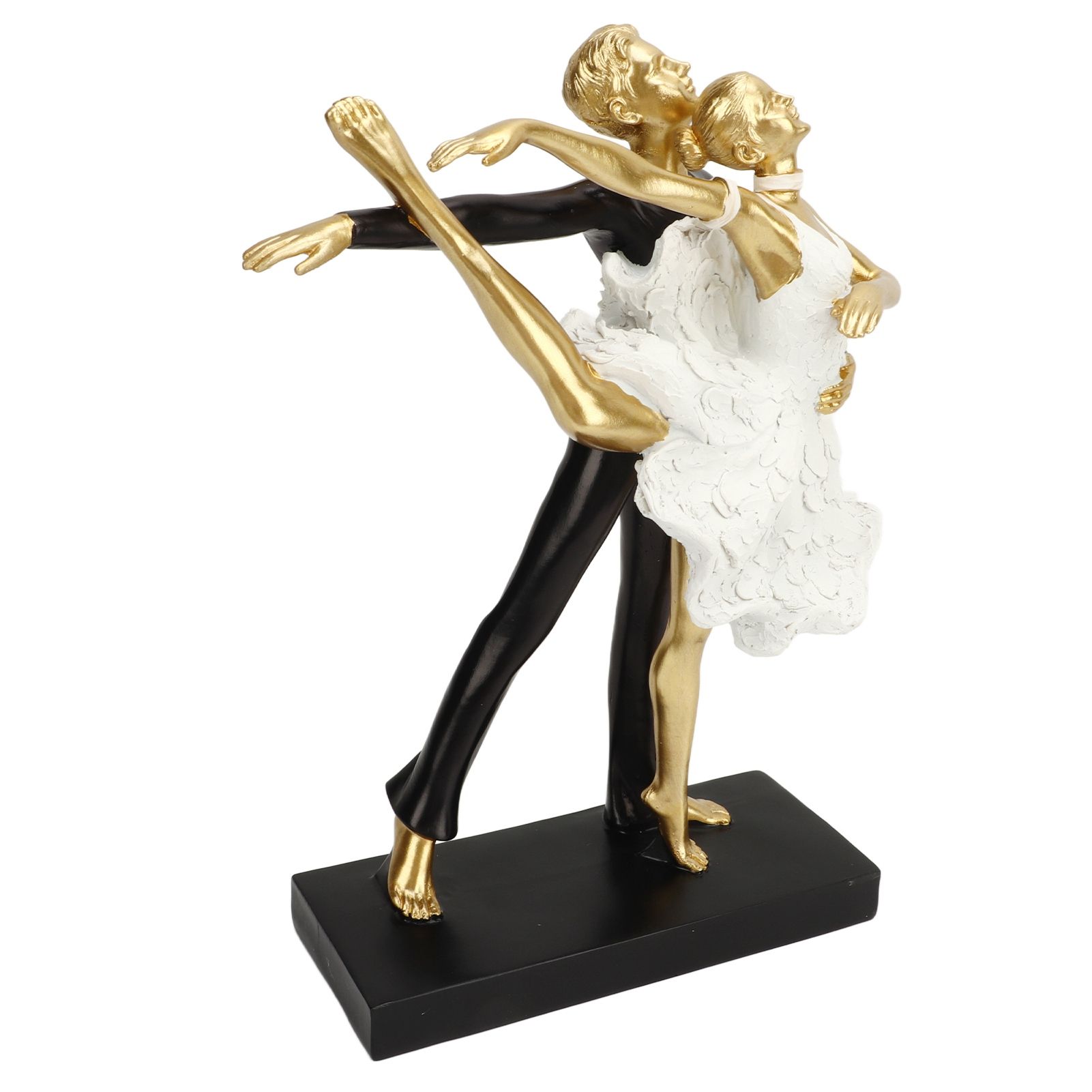 Romantic Couple Dancing Sculpture Decoration Resin Elegant Couple Ballet Dancer Statue Figurine Ornament Gold 7130W‑02 - Image 2
