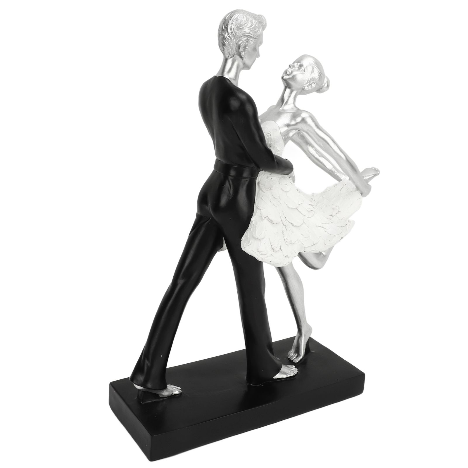 Couple Dancing Sculpture Modern Simple Innovative Resin Hand Crafted Couple Dancing Abstract Statue Silver Hugging Double Ballet Dance - Image 5