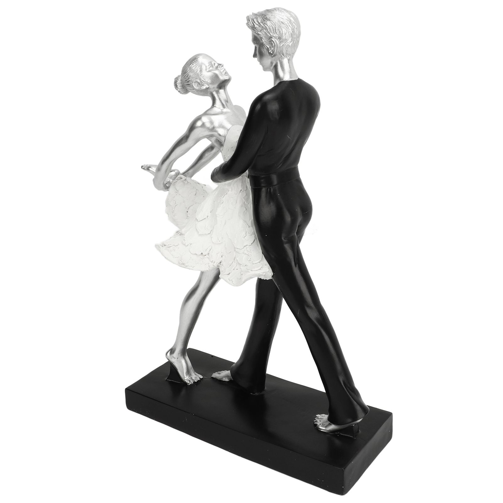 Couple Dancing Sculpture Modern Simple Innovative Resin Hand Crafted Couple Dancing Abstract Statue Silver Hugging Double Ballet Dance - Image 6