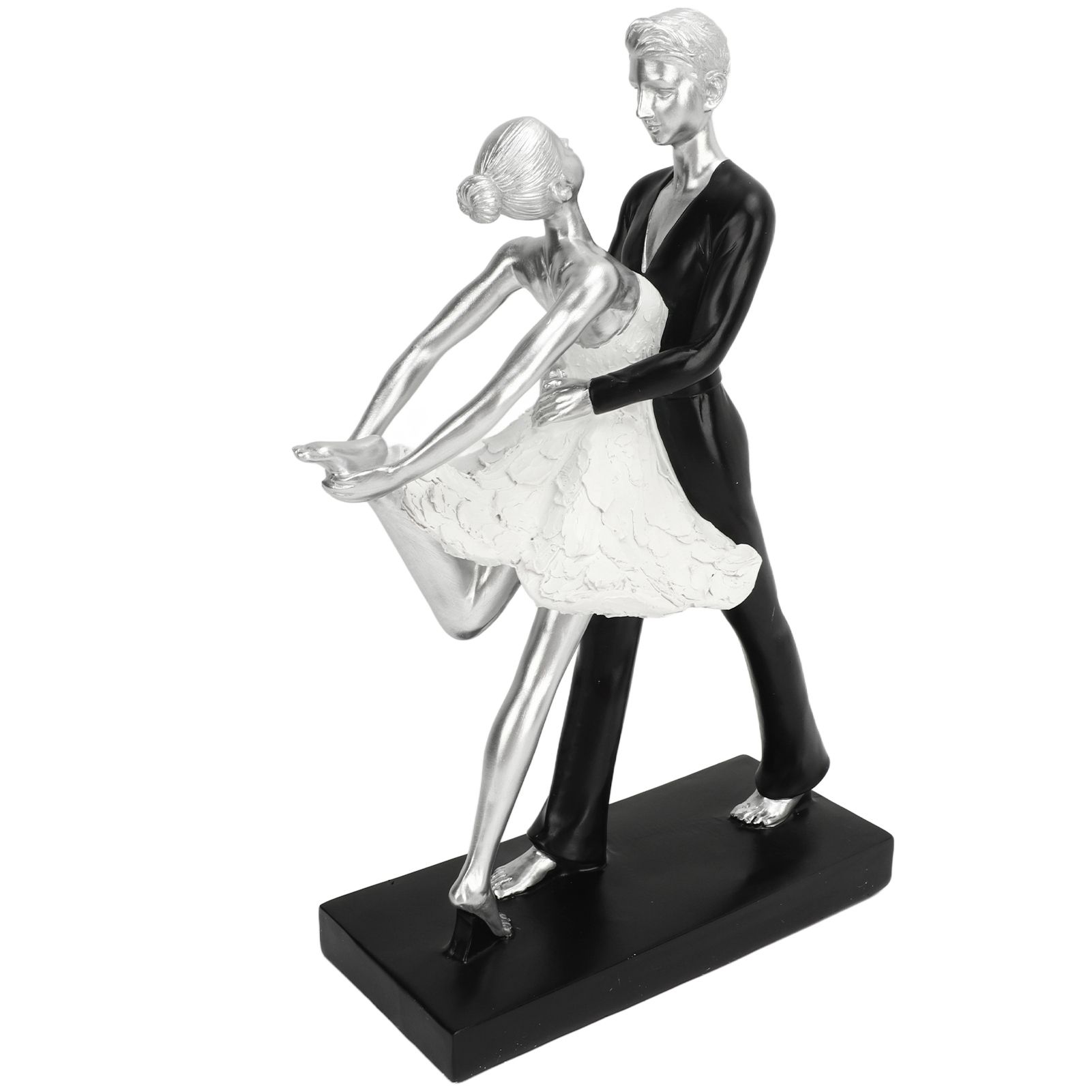 Couple Dancing Sculpture Modern Simple Innovative Resin Hand Crafted Couple Dancing Abstract Statue Silver Hugging Double Ballet Dance - Image 7