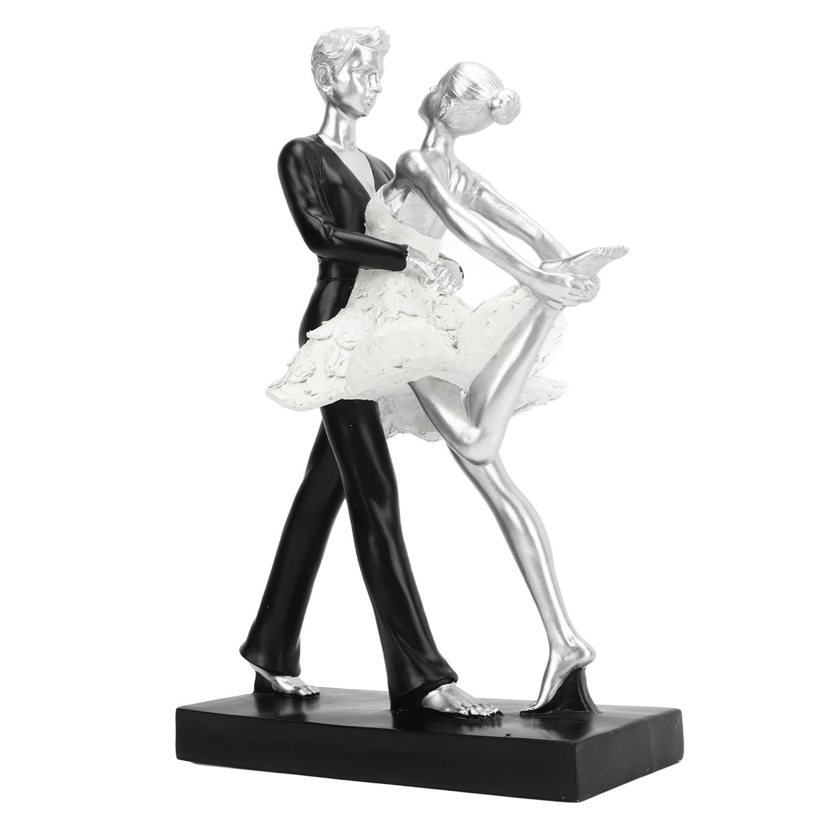 Couple Dancing Sculpture Modern Simple Innovative Resin Hand Crafted Couple Dancing Abstract Statue Silver Hugging Double Ballet Dance - Image 8