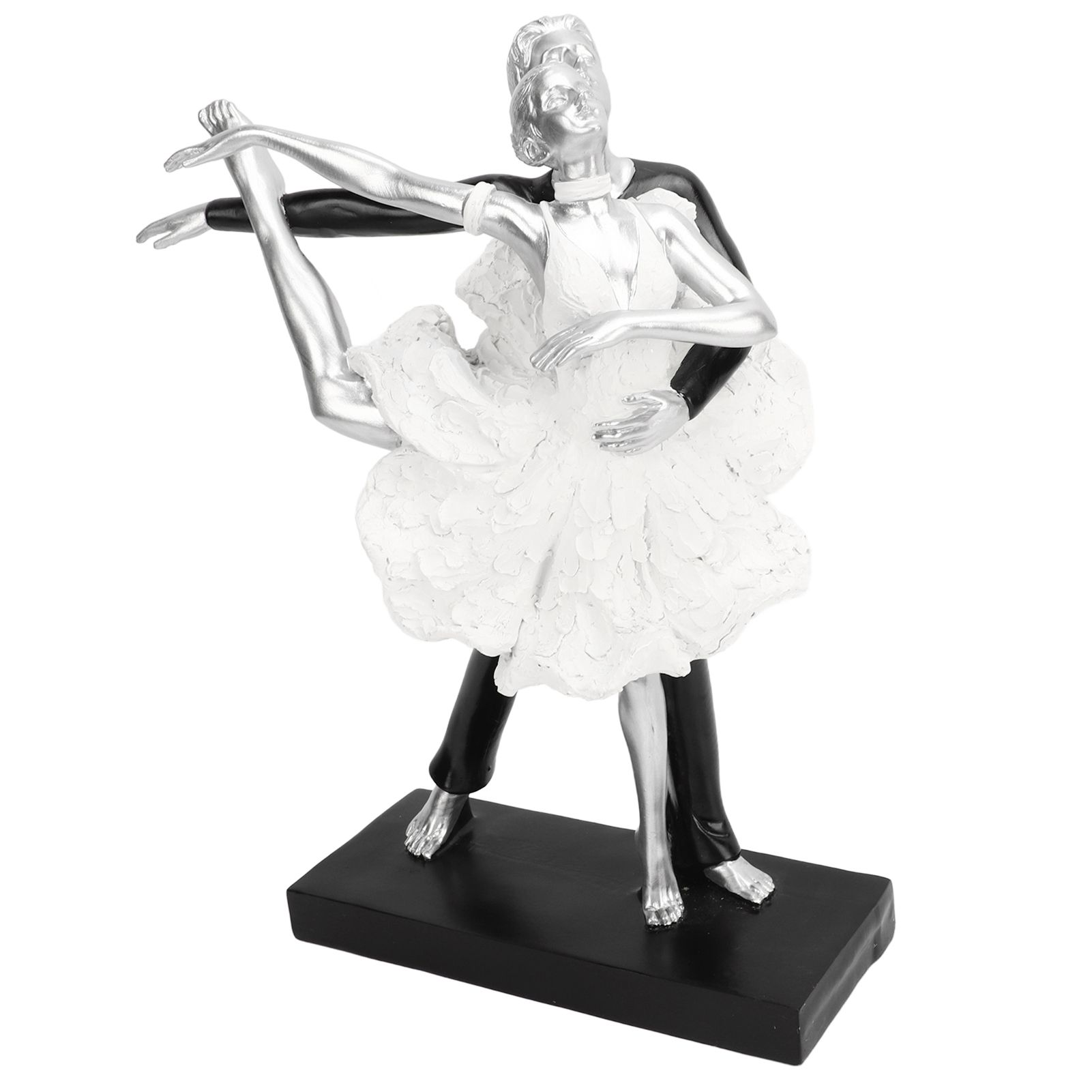 Couple Dancing Sculpture Modern Simple Innovative Resin Hand Crafted Couple Dancing Abstract Statue Silver Ballet Dance for Two People - Image 6