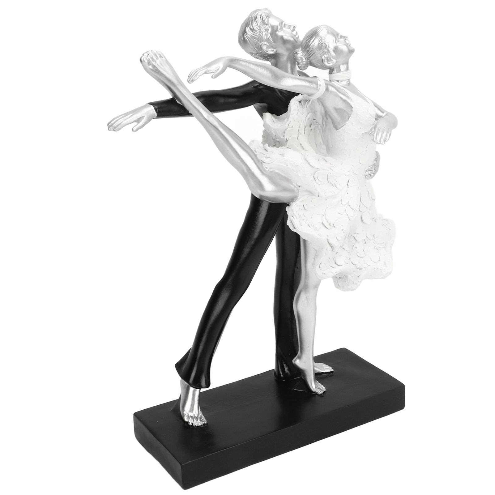 Couple Dancing Sculpture Modern Simple Innovative Resin Hand Crafted Couple Dancing Abstract Statue Silver Ballet Dance for Two People - Image 7