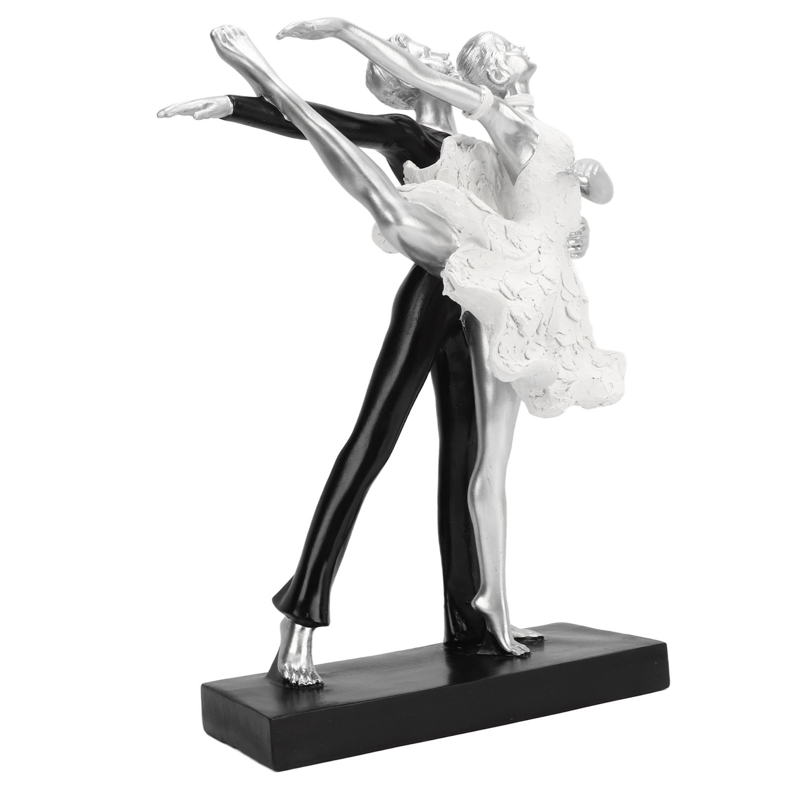 Couple Dancing Sculpture Modern Simple Innovative Resin Hand Crafted Couple Dancing Abstract Statue Silver Ballet Dance for Two People - Image 8