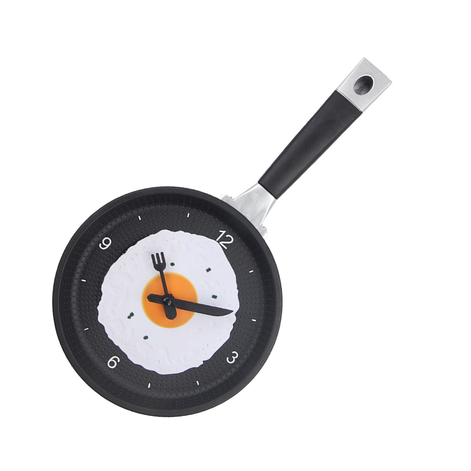 Wall Clock ABS Fried Egg Frying Pan Shape Silent Battery Operated Wall Clock for Bedroom Living Room Kitchen Pink - Image 2