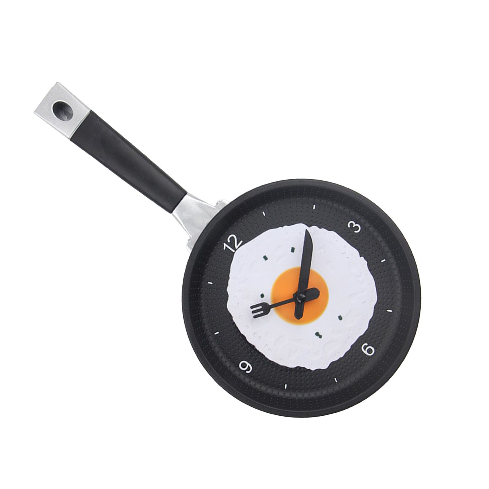 Wall Clock ABS Fried Egg Frying Pan Shape Silent Battery Operated Wall Clock for Bedroom Living Room Kitchen Pink - Image 3