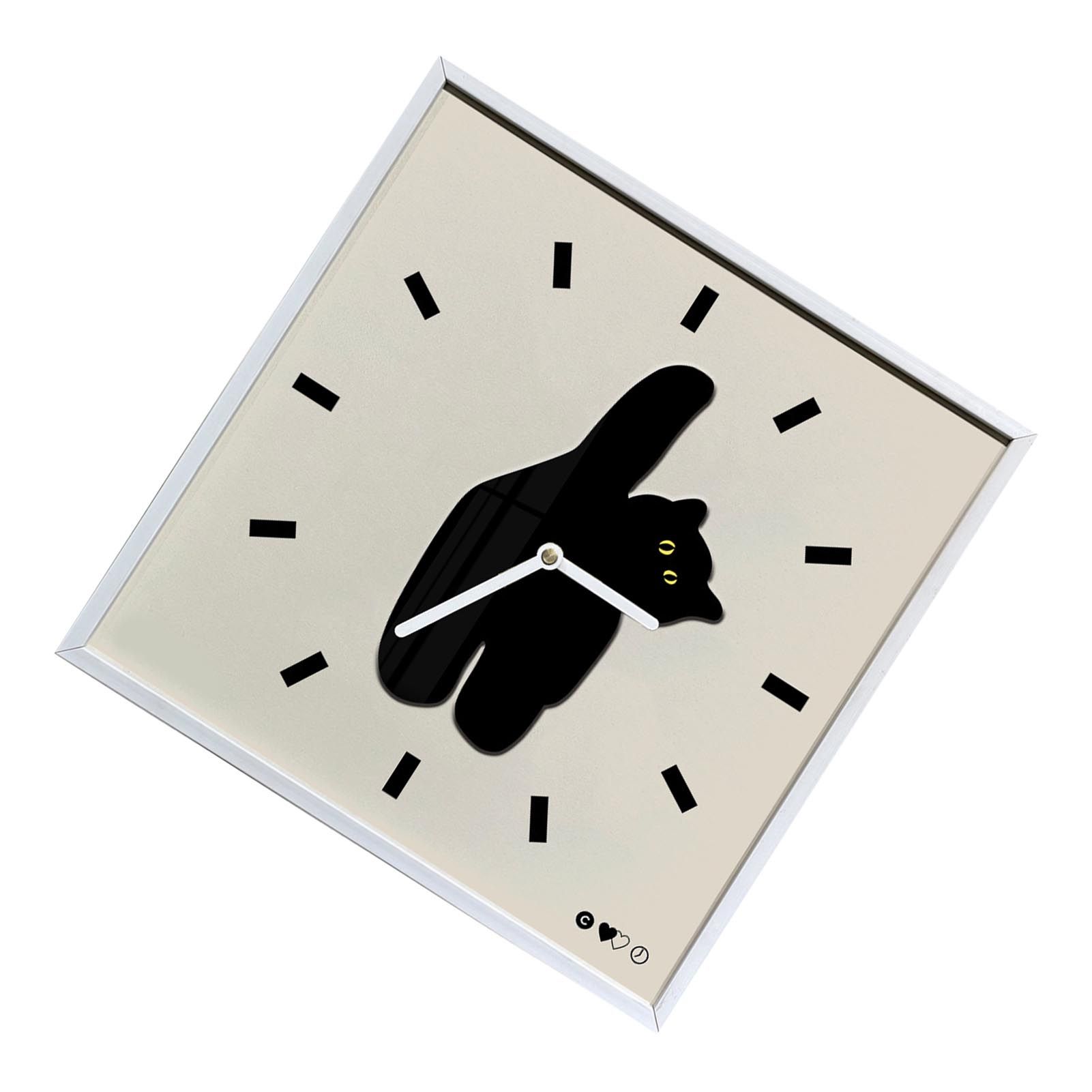 Wall Clock Innovative Nordic Style Cute Cat Pattern Silent Prevents Ticking Living Room Wall Clock for Kitchen Bedroom 30x30cm / 11.8x11.8in - Image 3