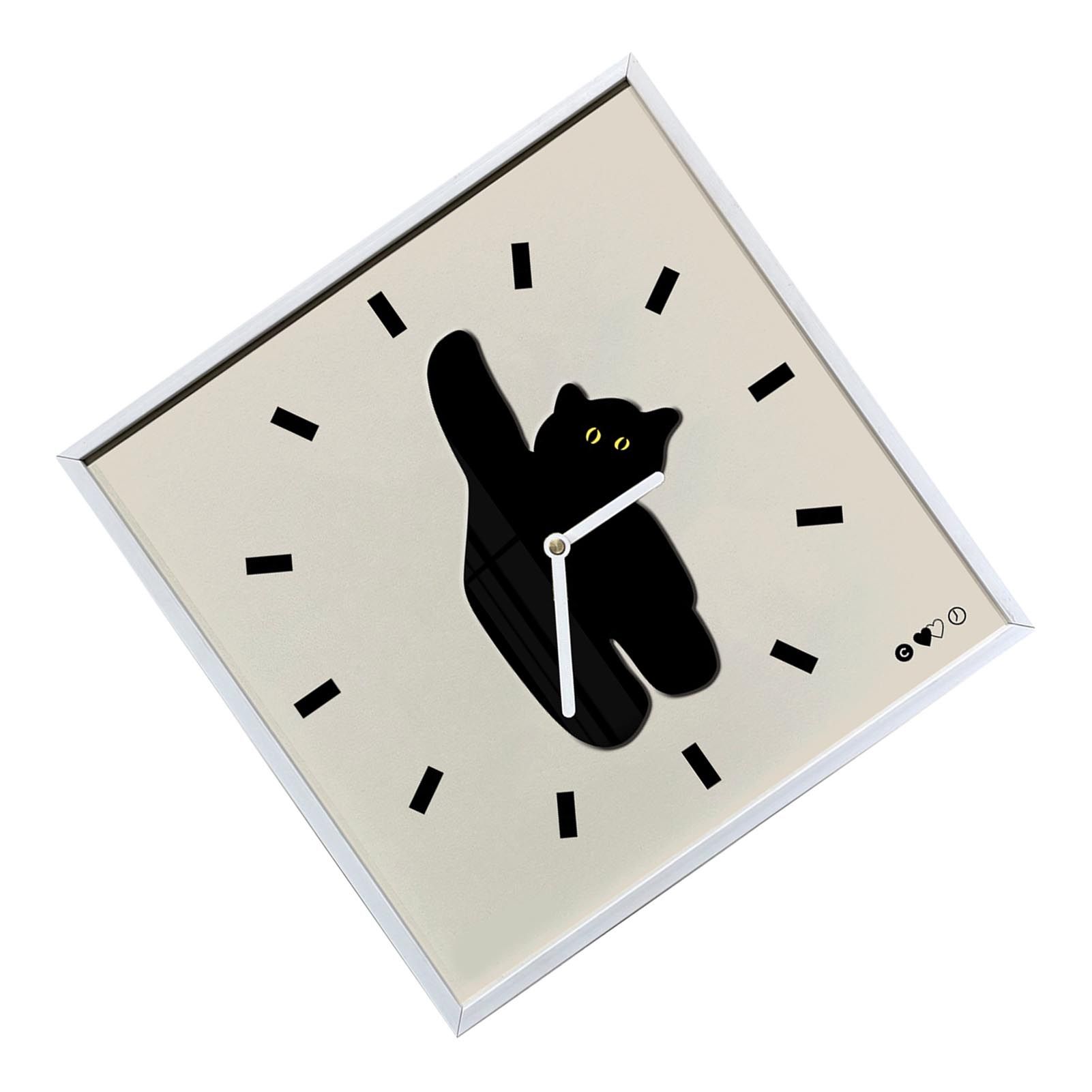 Wall Clock Innovative Nordic Style Cute Cat Pattern Silent Prevents Ticking Living Room Wall Clock for Kitchen Bedroom 40x40cm / 15.7x15.7in - Image 2