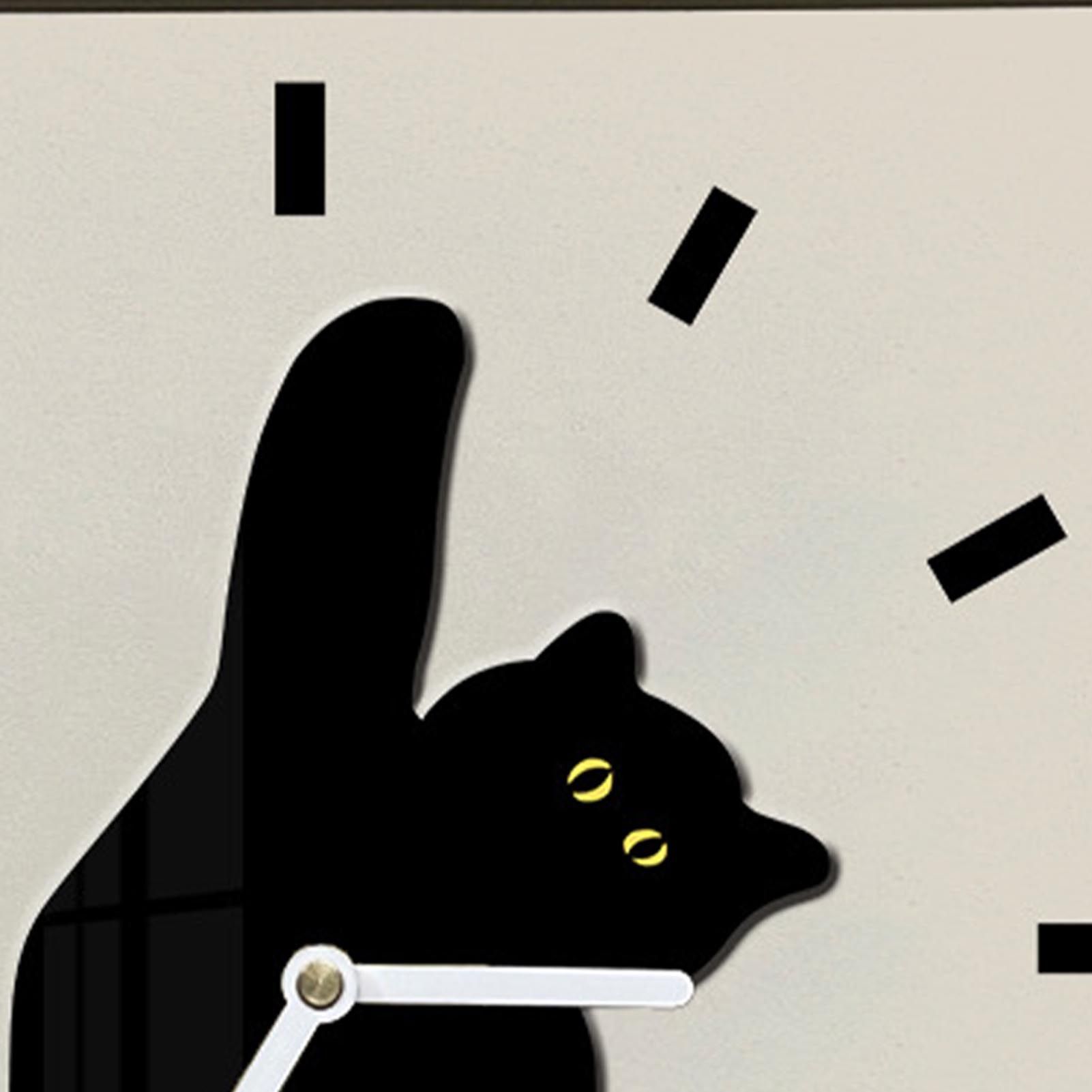 Wall Clock Innovative Nordic Style Cute Cat Pattern Silent Prevents Ticking Living Room Wall Clock for Kitchen Bedroom 40x40cm / 15.7x15.7in - Image 8