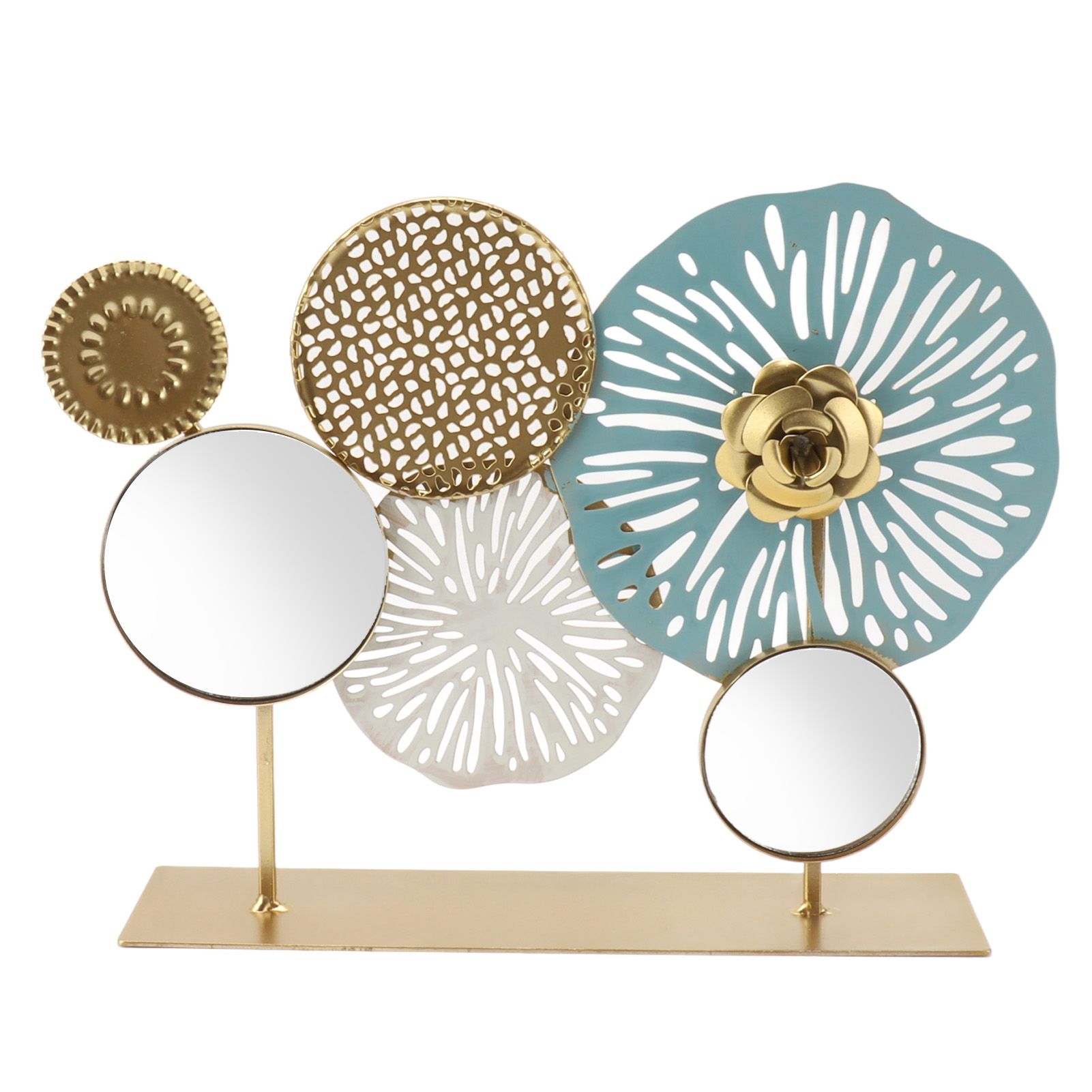 Entrance Hall Desktop Iron Ornament with Mirror Living Room Entrance Hall Decoration for Home Hotel - Image 1