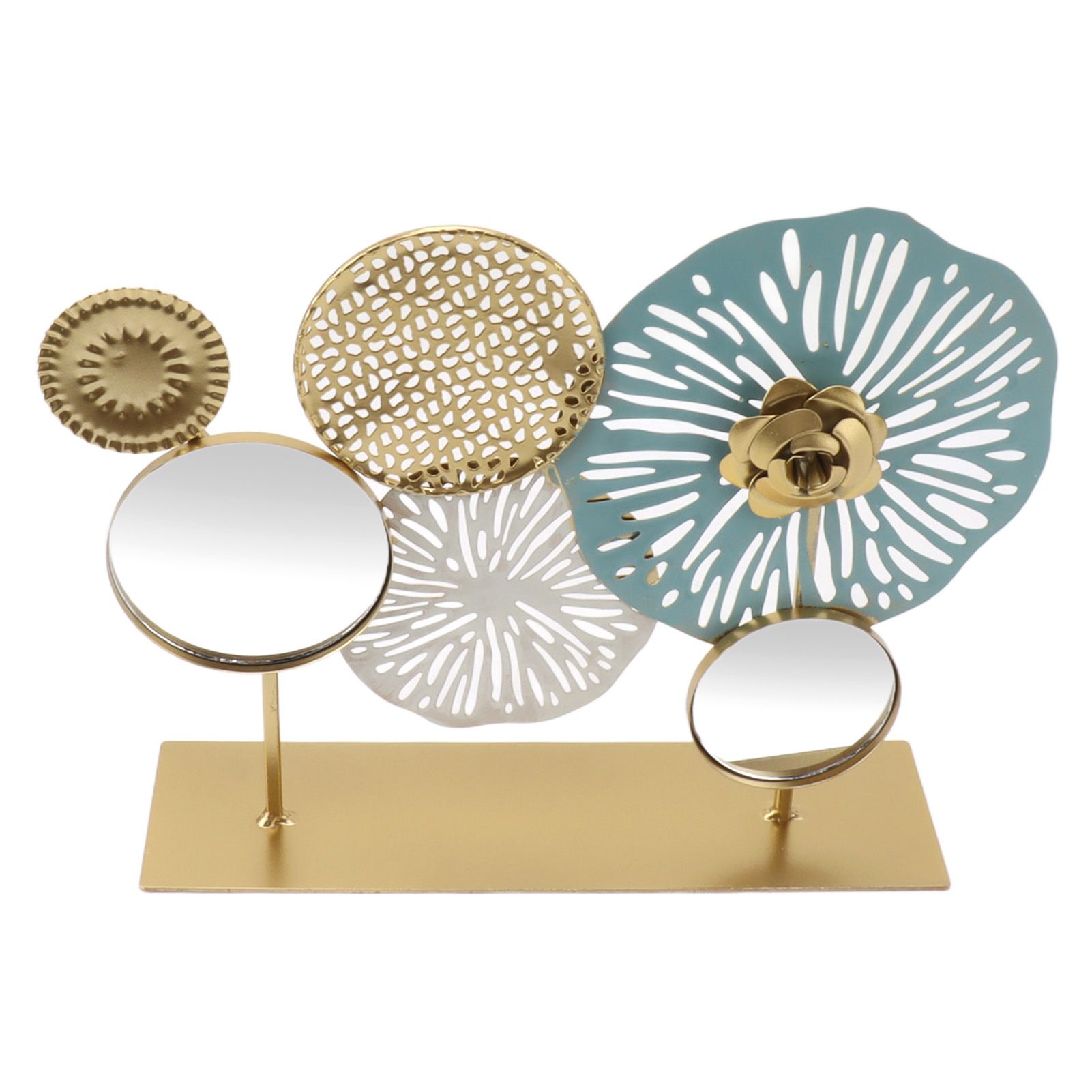 Entrance Hall Desktop Iron Ornament with Mirror Living Room Entrance Hall Decoration for Home Hotel - Image 2