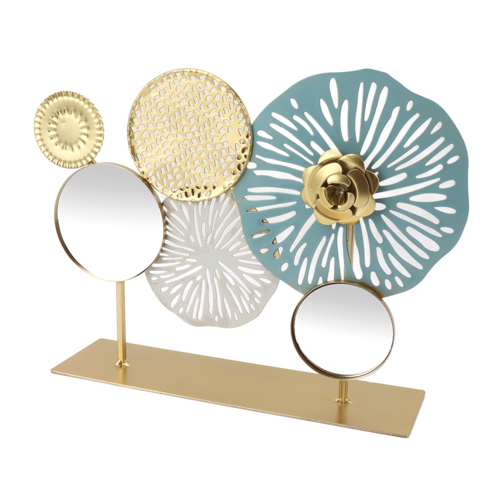 Entrance Hall Desktop Iron Ornament with Mirror Living Room Entrance Hall Decoration for Home Hotel - Image 4
