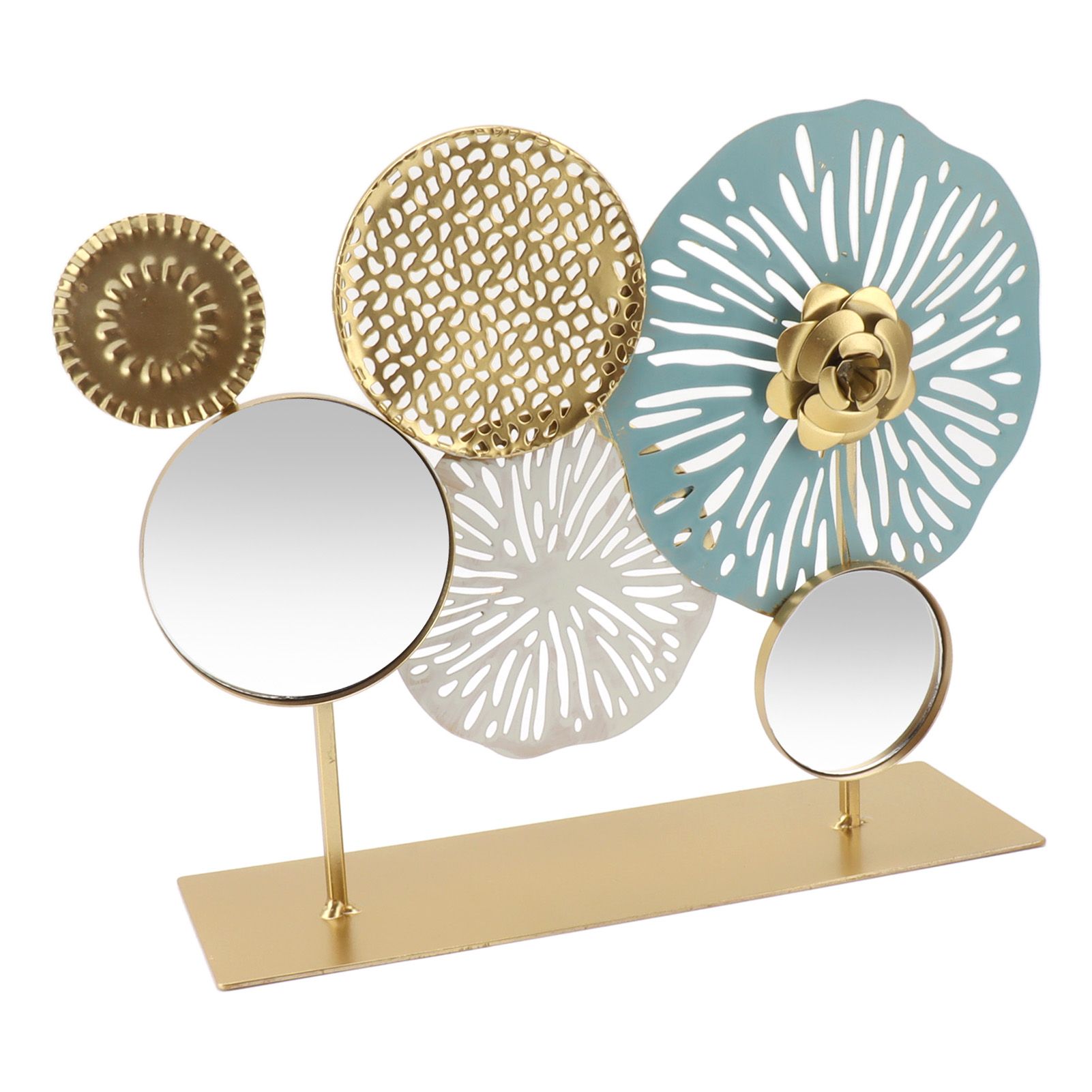 Entrance Hall Desktop Iron Ornament with Mirror Living Room Entrance Hall Decoration for Home Hotel - Image 5