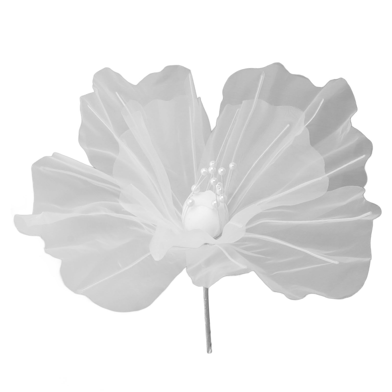 Gauze Flower 19.7in Diameter Soft Bright Colors Light Reusable Handcrafted Organza Flower for Wedding Photography Family White - Image 1