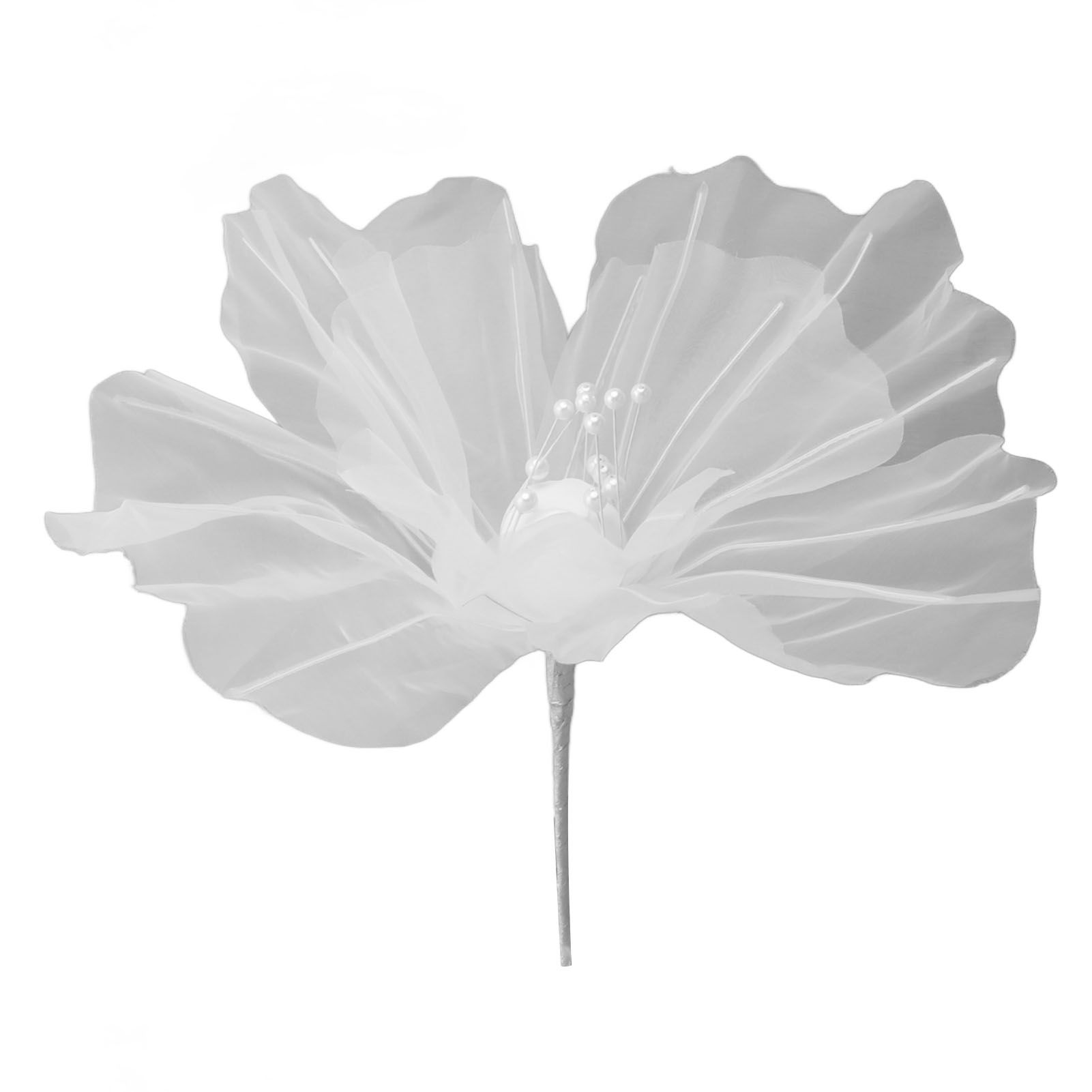 Gauze Flower 19.7in Diameter Soft Bright Colors Light Reusable Handcrafted Organza Flower for Wedding Photography Family White - Image 2