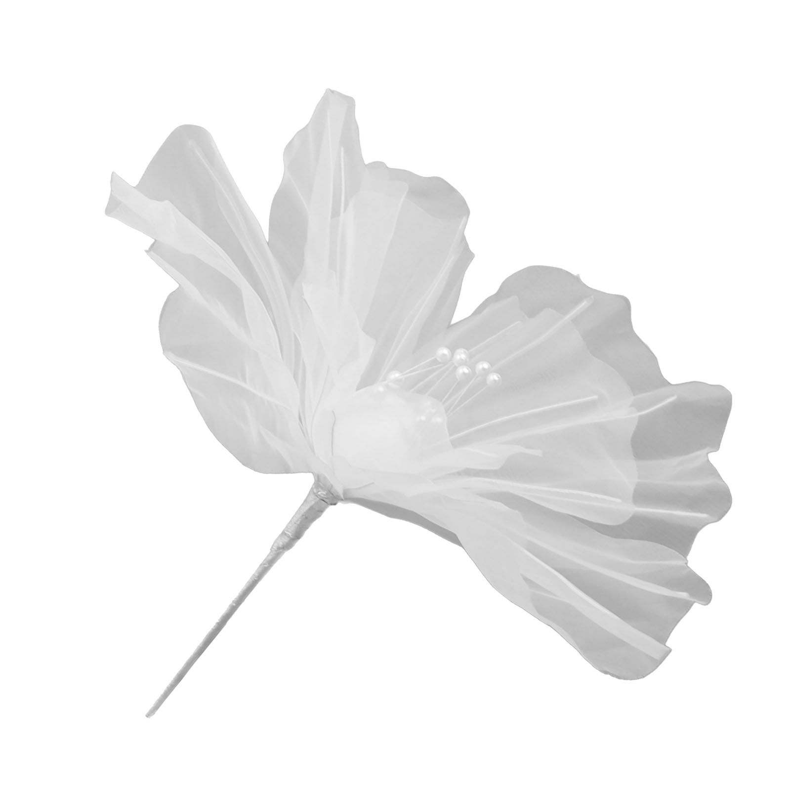 Gauze Flower 19.7in Diameter Soft Bright Colors Light Reusable Handcrafted Organza Flower for Wedding Photography Family White - Image 3