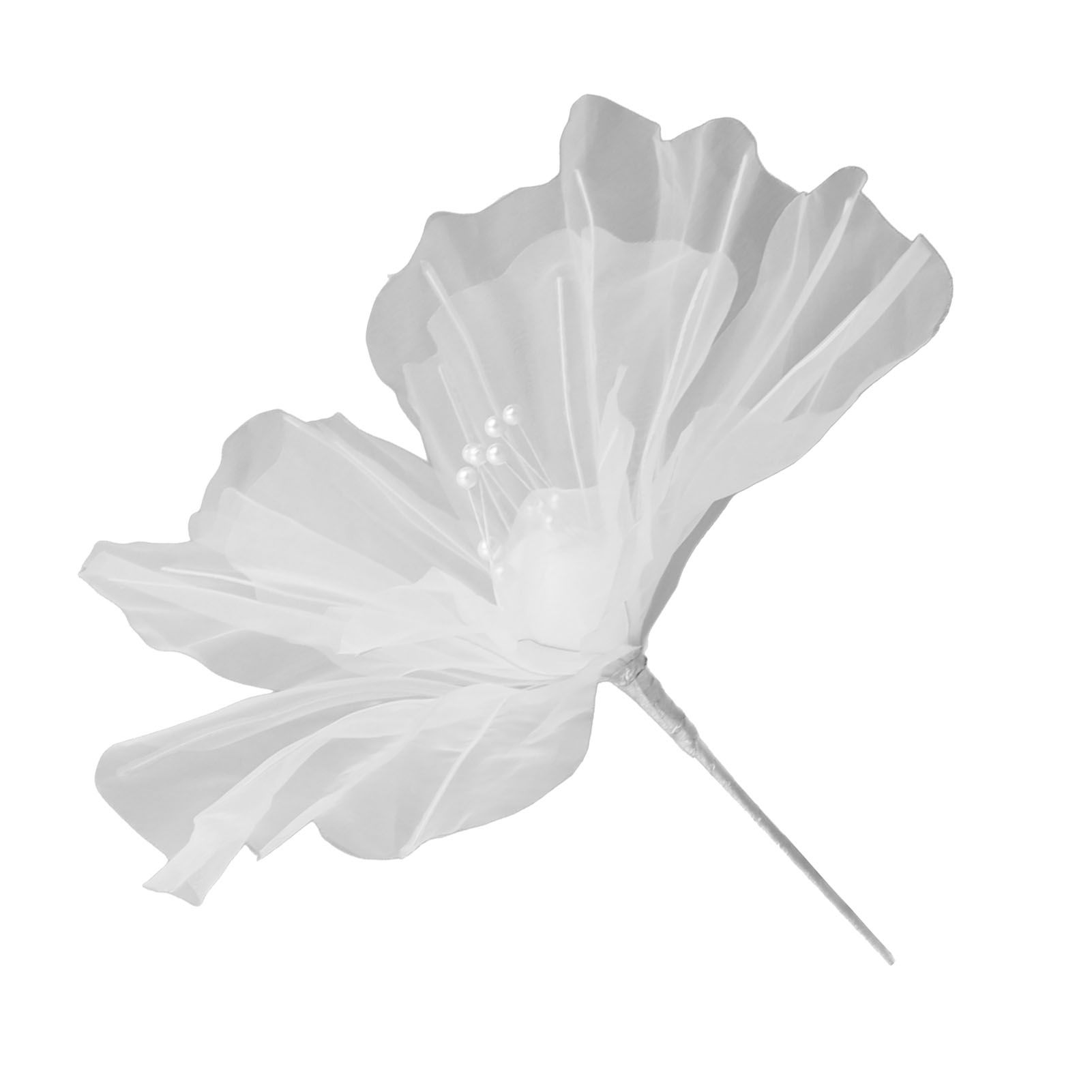 Gauze Flower 19.7in Diameter Soft Bright Colors Light Reusable Handcrafted Organza Flower for Wedding Photography Family White - Image 4