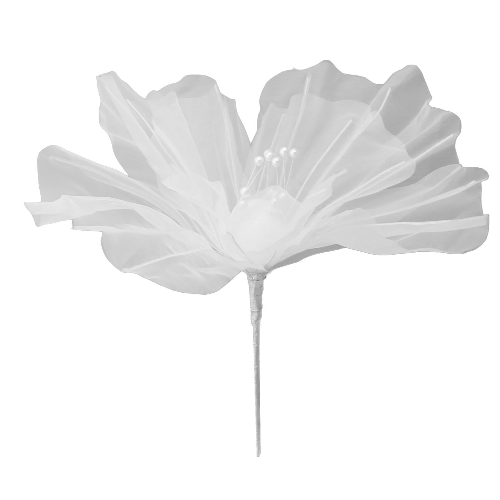 Gauze Flower 19.7in Diameter Soft Bright Colors Light Reusable Handcrafted Organza Flower for Wedding Photography Family White - Image 5