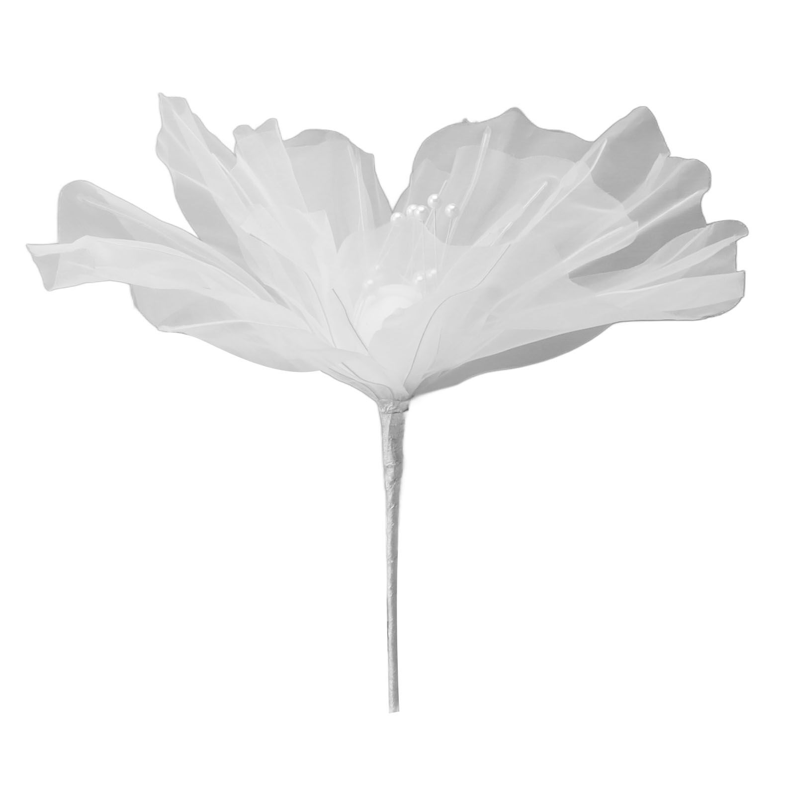 Gauze Flower 19.7in Diameter Soft Bright Colors Light Reusable Handcrafted Organza Flower for Wedding Photography Family White - Image 6