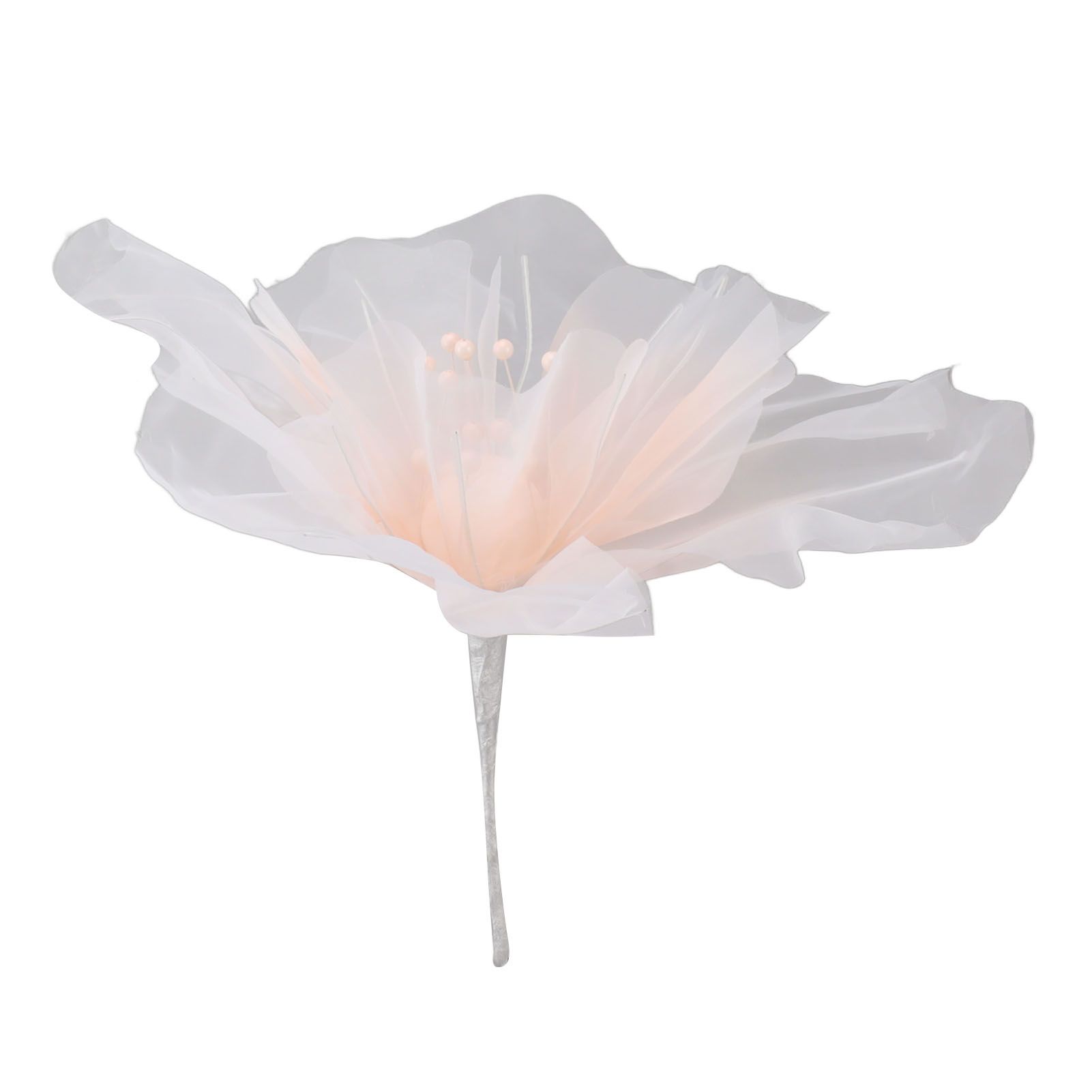 Gauze Flower 19.7in Diameter Soft Bright Colors Light Reusable Handcrafted Organza Flower for Wedding Photography Family Pink - Image 4