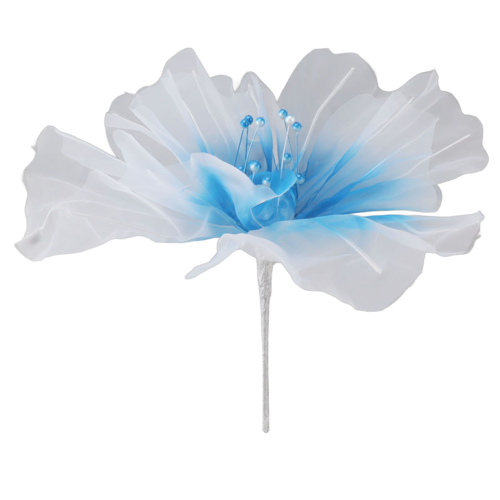 Gauze Flower 19.7in Diameter Soft Bright Colors Light Reusable Handcrafted Organza Flower for Wedding Photography Family Blue - Image 1