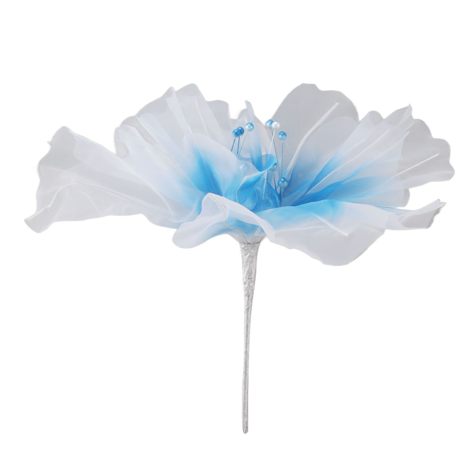 Gauze Flower 19.7in Diameter Soft Bright Colors Light Reusable Handcrafted Organza Flower for Wedding Photography Family Blue - Image 2