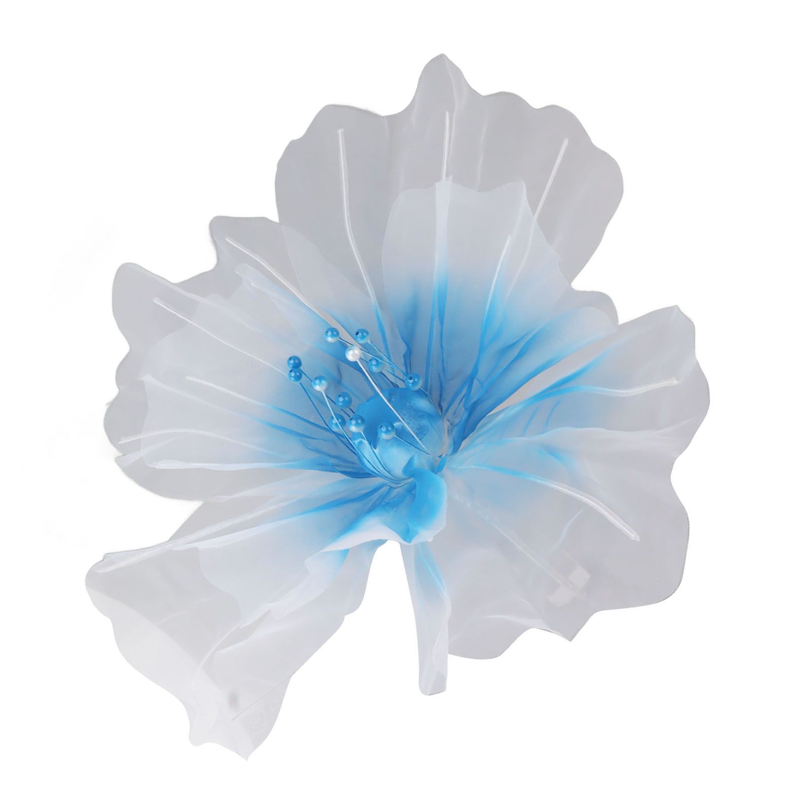 Gauze Flower 19.7in Diameter Soft Bright Colors Light Reusable Handcrafted Organza Flower for Wedding Photography Family Blue - Image 3