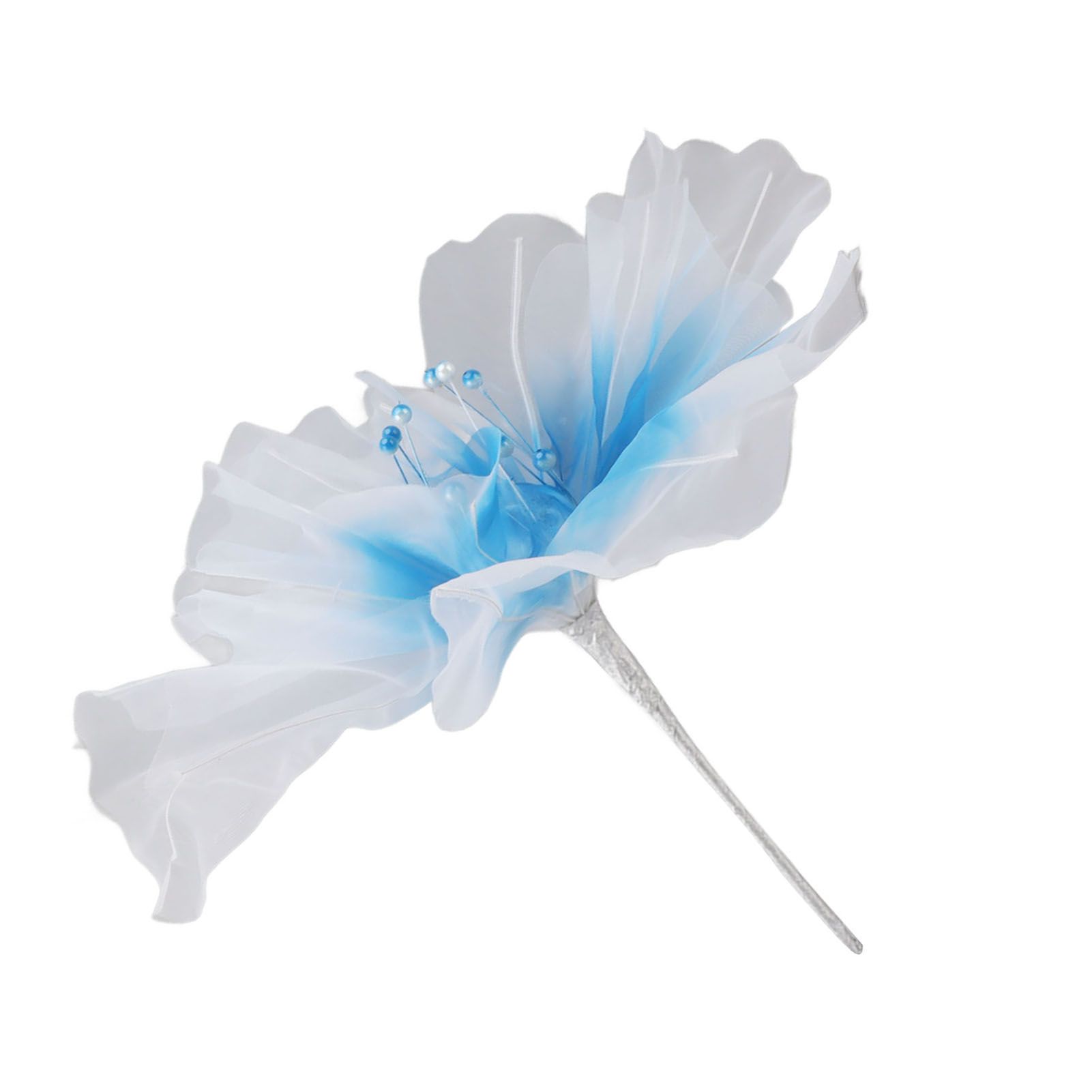 Gauze Flower 19.7in Diameter Soft Bright Colors Light Reusable Handcrafted Organza Flower for Wedding Photography Family Blue - Image 4