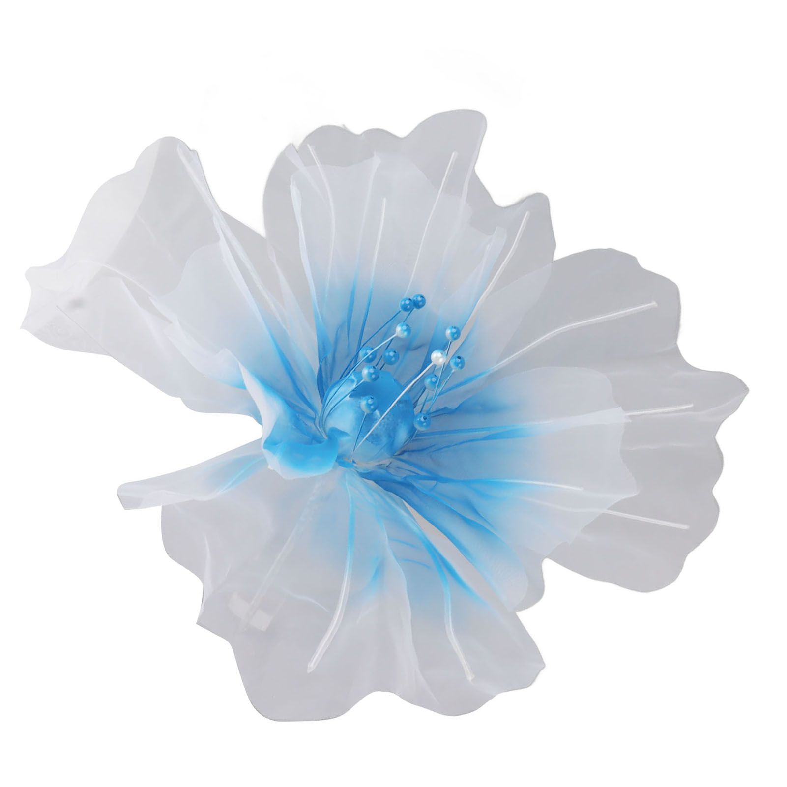 Gauze Flower 19.7in Diameter Soft Bright Colors Light Reusable Handcrafted Organza Flower for Wedding Photography Family Blue - Image 5