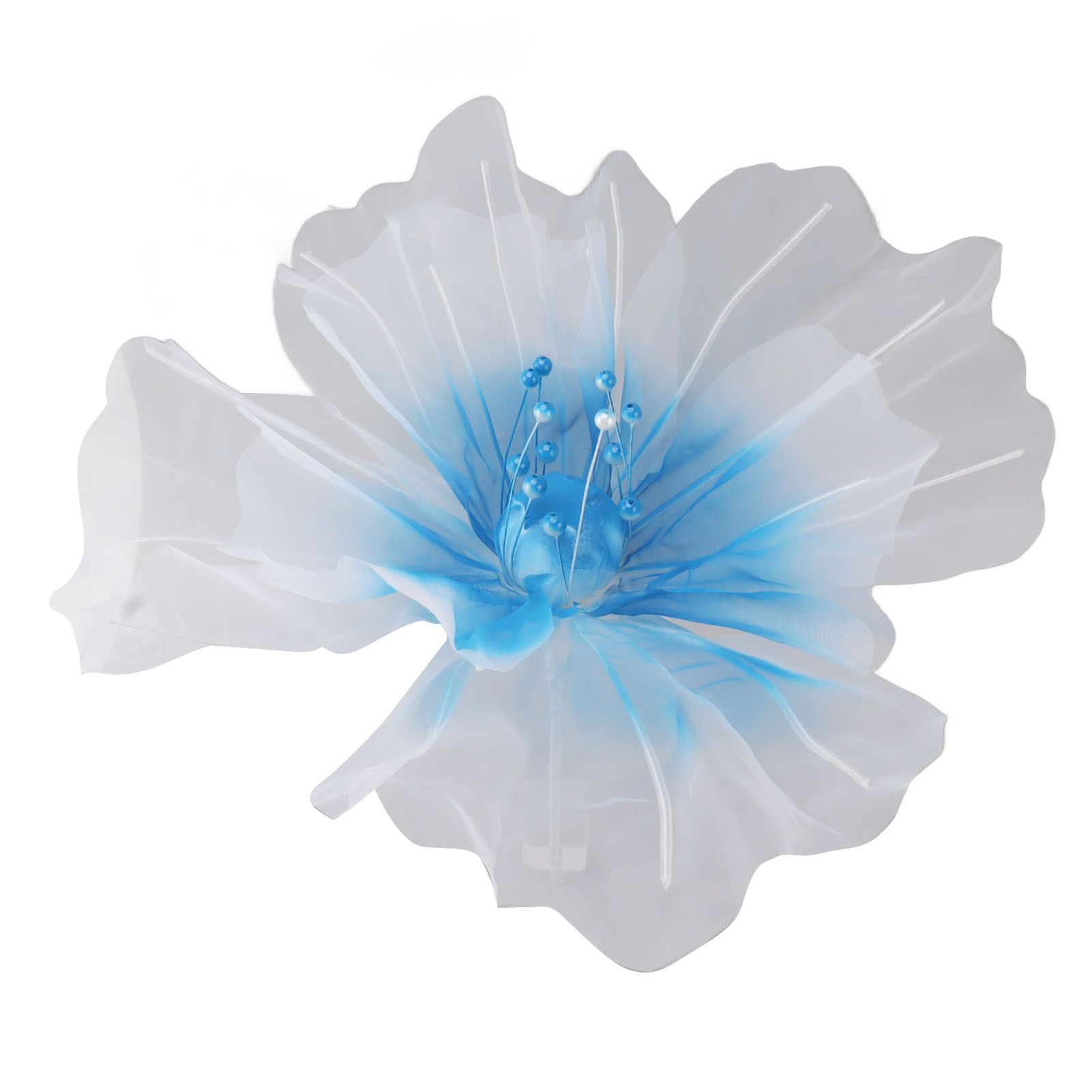Gauze Flower 19.7in Diameter Soft Bright Colors Light Reusable Handcrafted Organza Flower for Wedding Photography Family Blue - Image 7