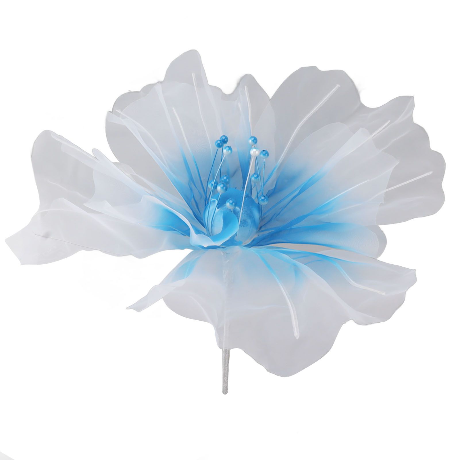 Gauze Flower 19.7in Diameter Soft Bright Colors Light Reusable Handcrafted Organza Flower for Wedding Photography Family Blue - Image 8
