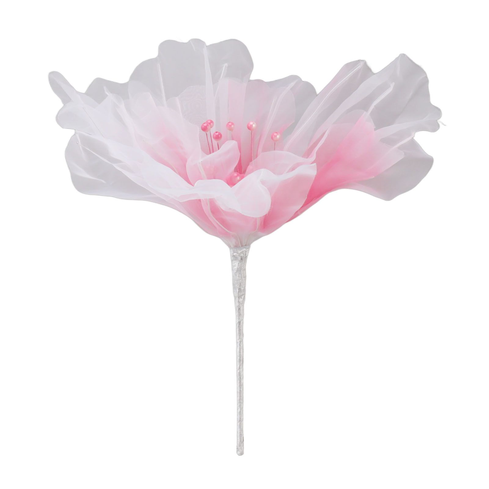 Gauze Flower 19.7in Diameter Soft Bright Colors Light Reusable Handcrafted Organza Flower for Wedding Photography Family Rose Red - Image 1