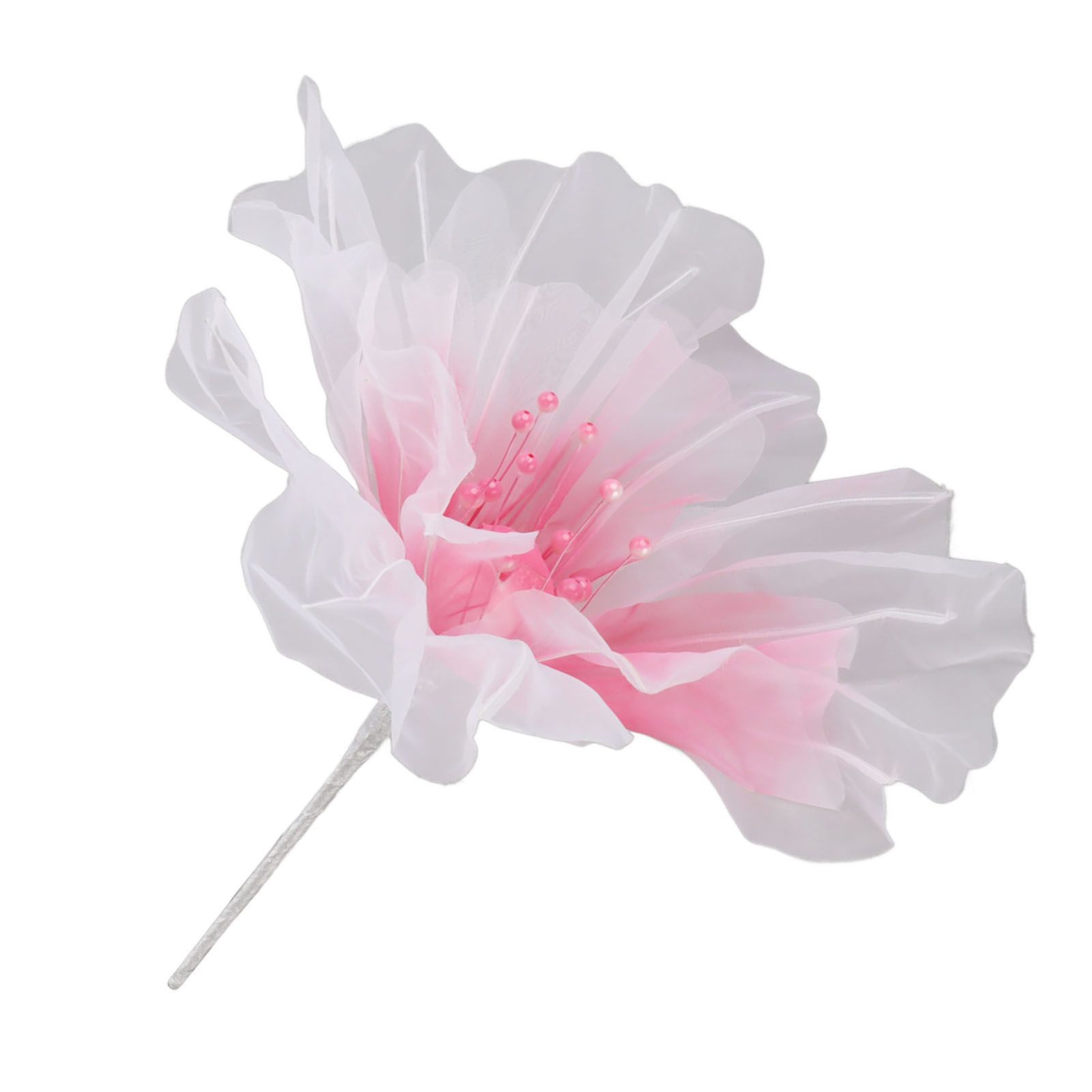 Gauze Flower 19.7in Diameter Soft Bright Colors Light Reusable Handcrafted Organza Flower for Wedding Photography Family Rose Red - Image 5