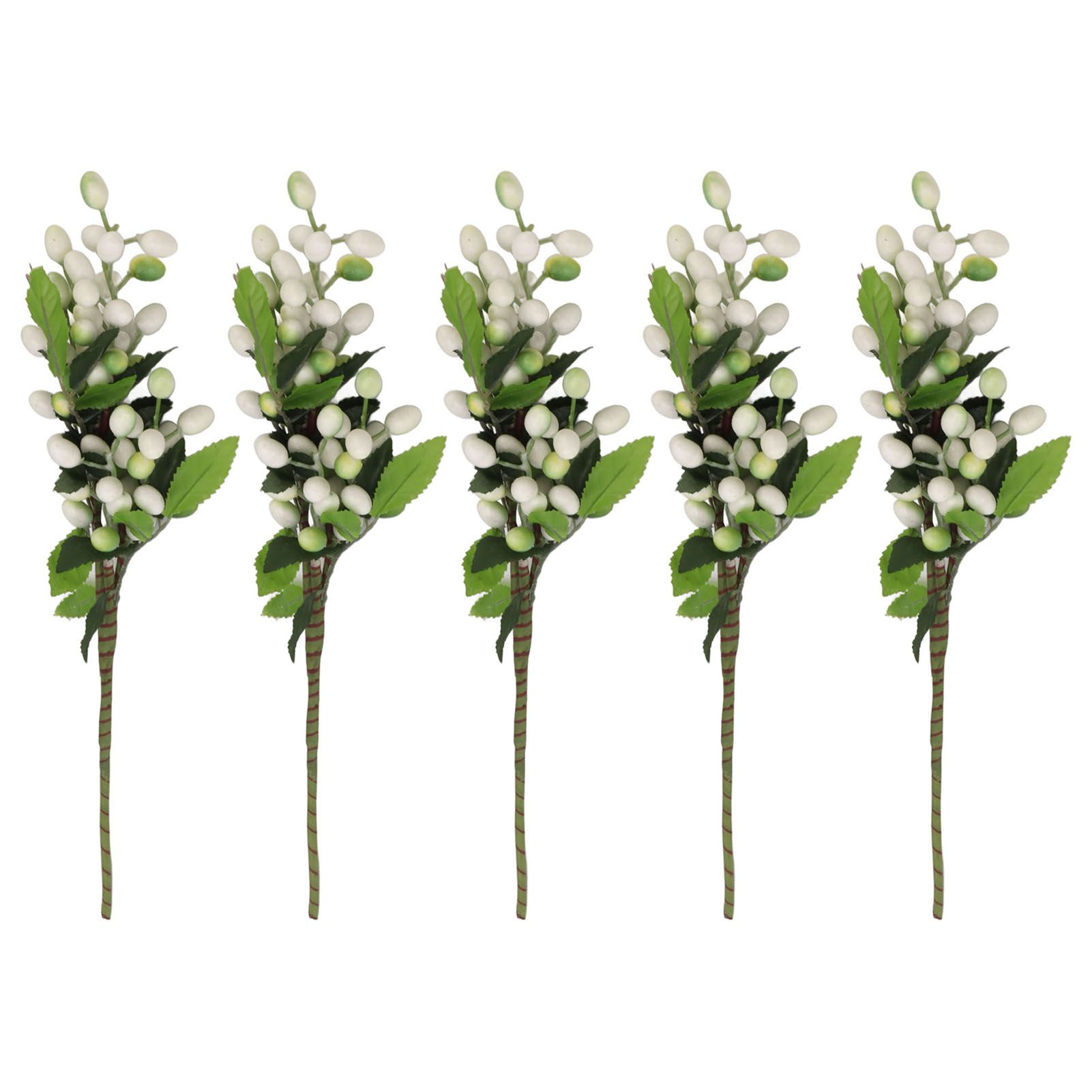 5PCS Artificial Berries Artificial Pip Berry Stems Decoration for Living Room Office White - Image 1