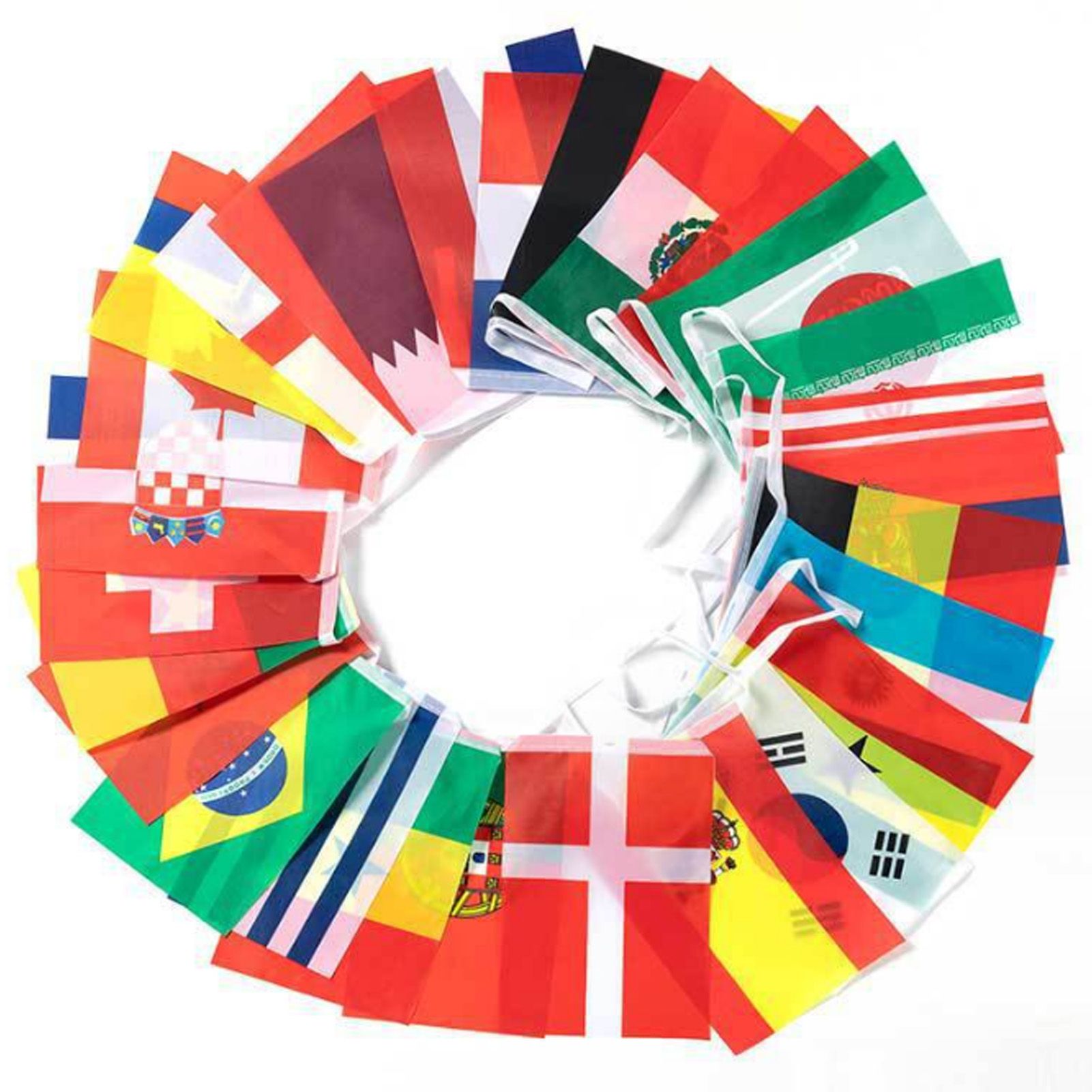 95ft 100 Countries String Flag World Flag Banner International Flags Banner for Party Decorations Bars Sports Clubs School Festivals Celebrations 14x21cm - Image 1
