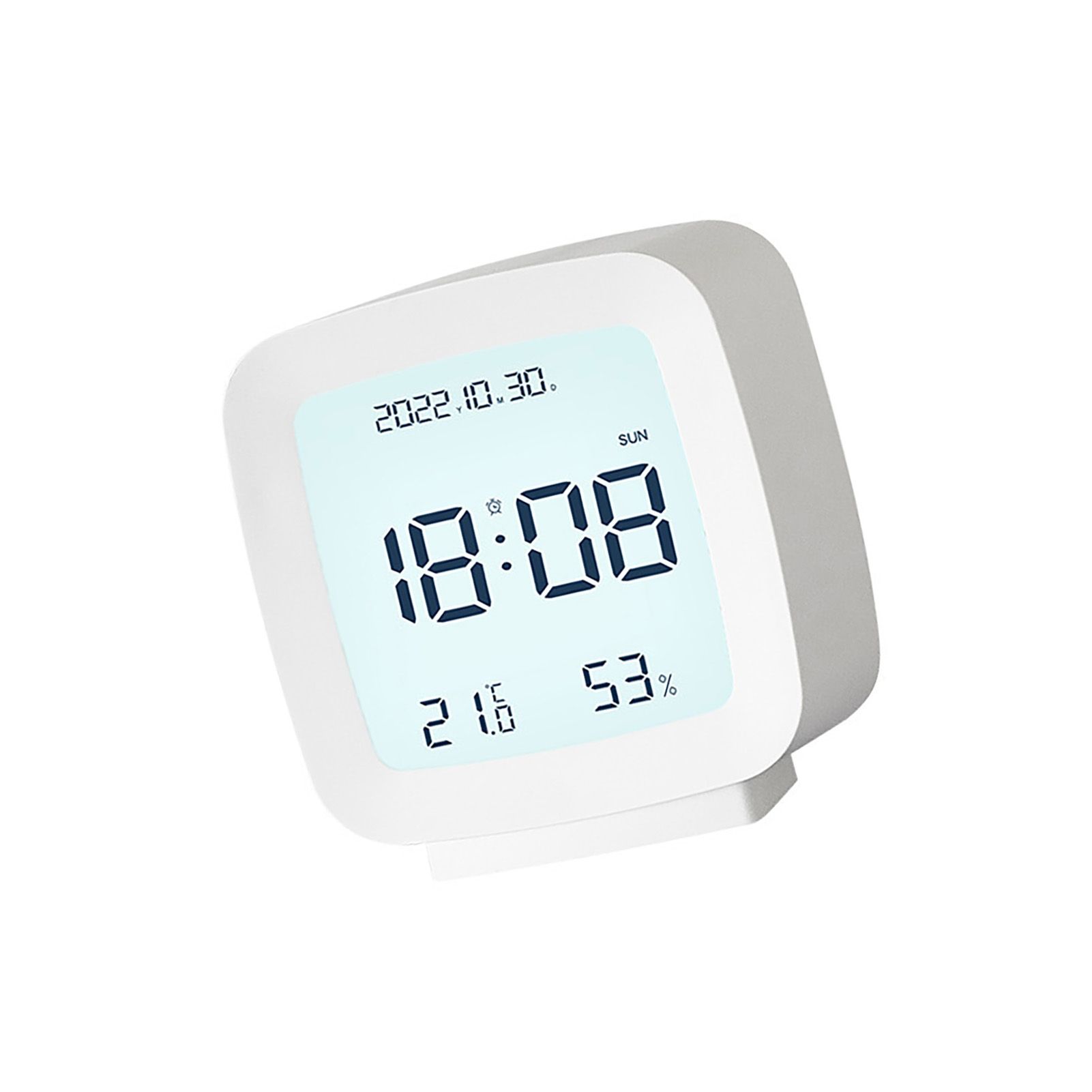 Kids Alarm Clock LED Digital Indoor Alarm Clocks with Temperature and Humidity Display for Kids White - Image 3