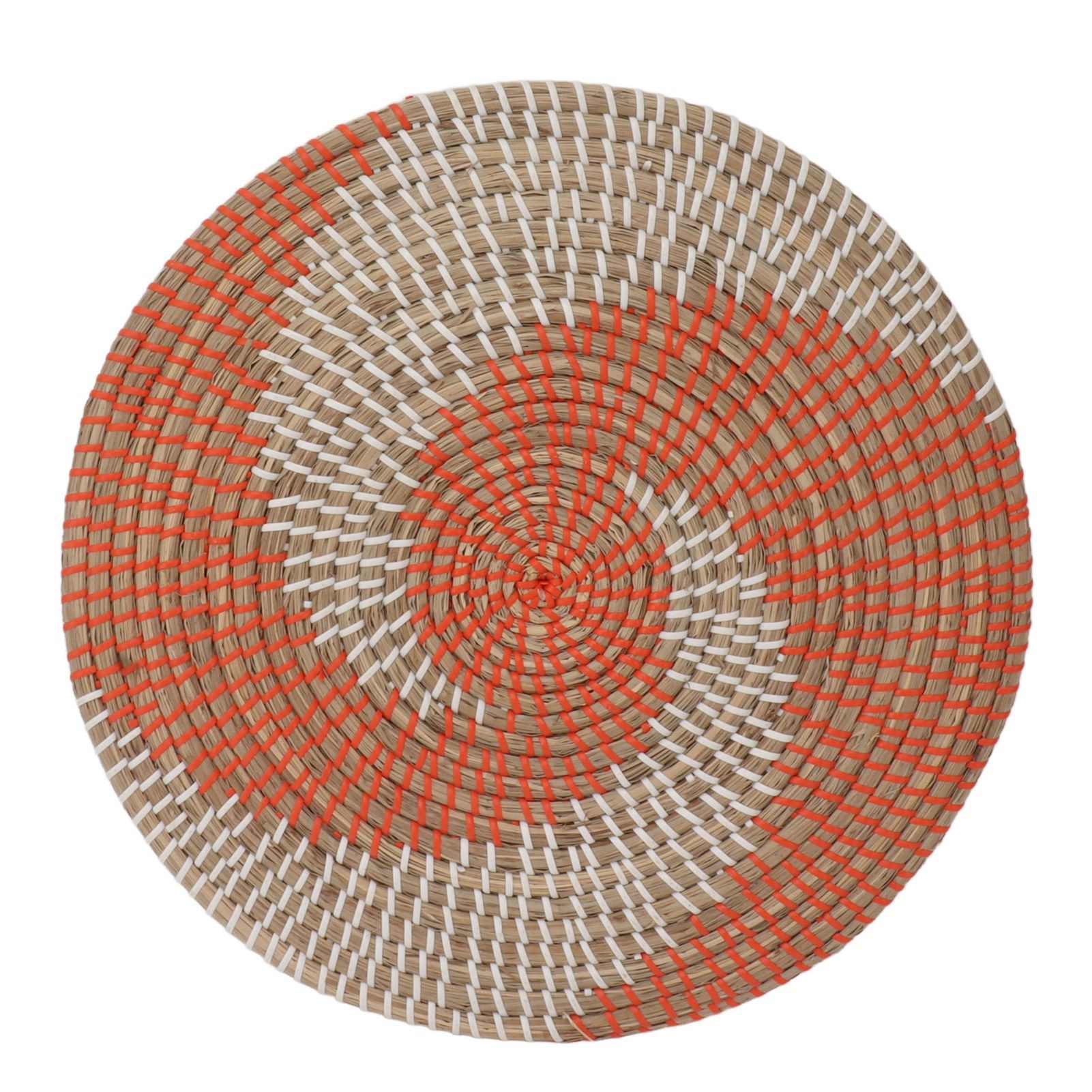 40CM Woven Wall Basket Decor Handmade Seagrass Versatile Bowl Insulation Hook Design Hanging Wall Decor for Living Room - Image 1