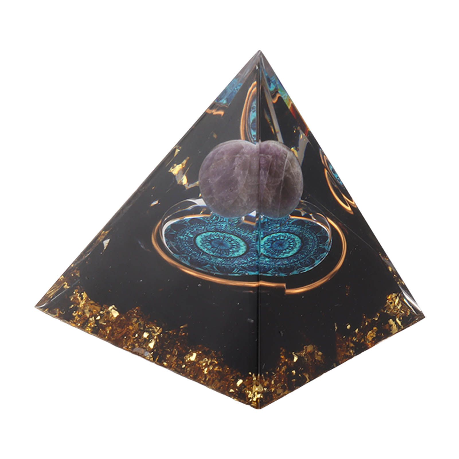 Crystal Epoxy Pyramid Decoration Hand Made 6cm Home Pyramid Desktop Ornament for Positive Energy - Image 3