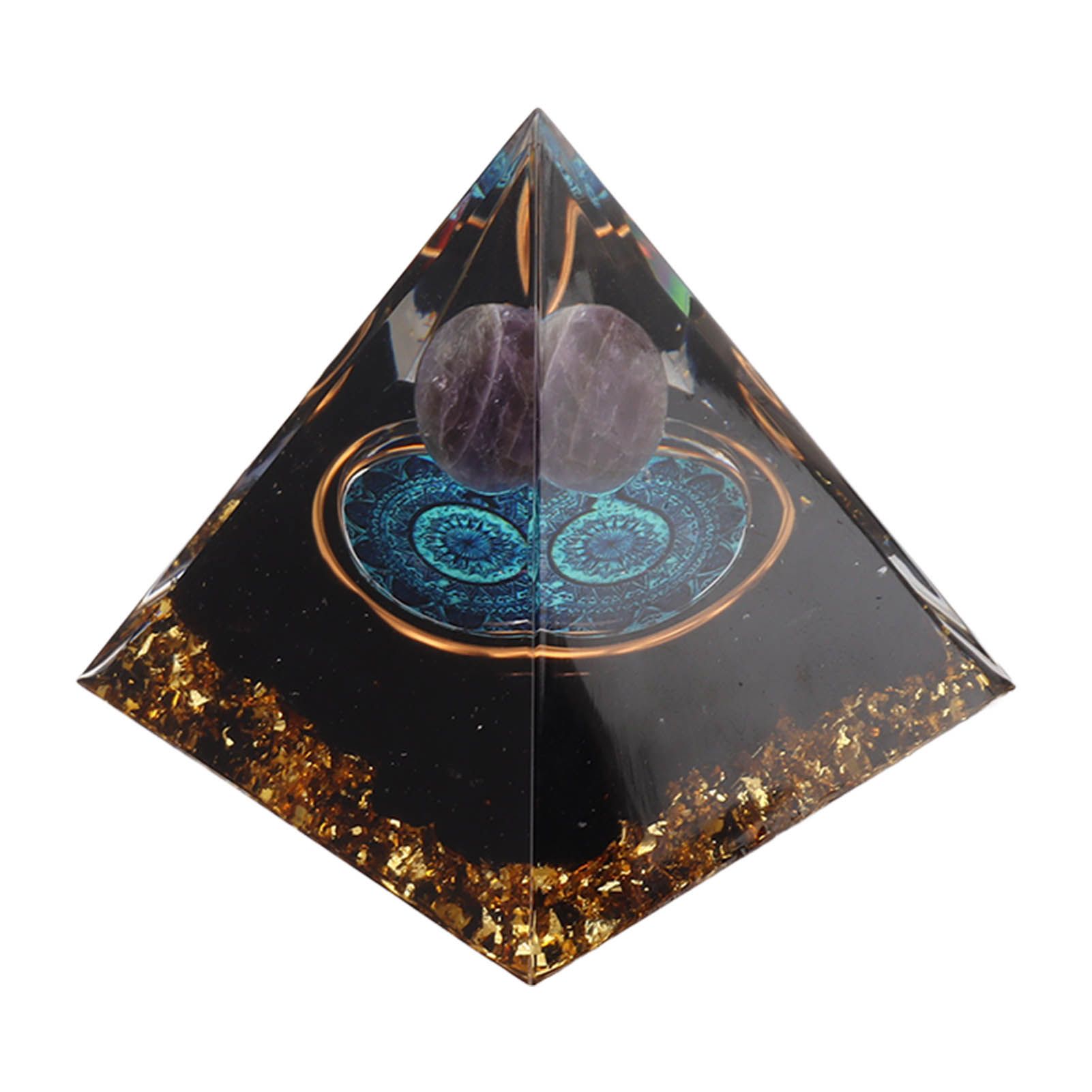 Crystal Epoxy Pyramid Decoration Hand Made 6cm Home Pyramid Desktop Ornament for Positive Energy - Image 5