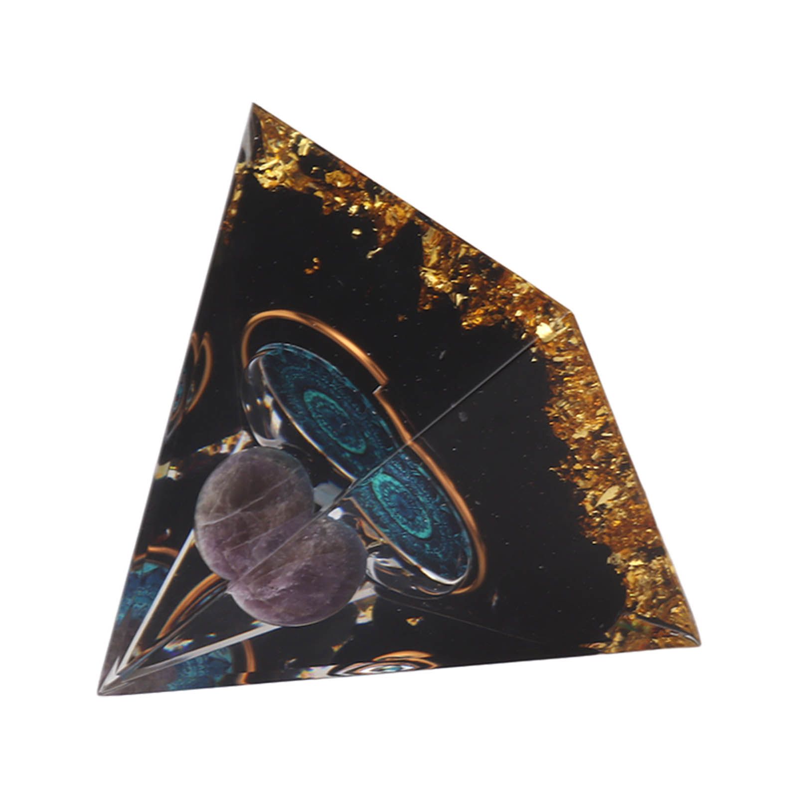 Crystal Epoxy Pyramid Decoration Hand Made 6cm Home Pyramid Desktop Ornament for Positive Energy - Image 6