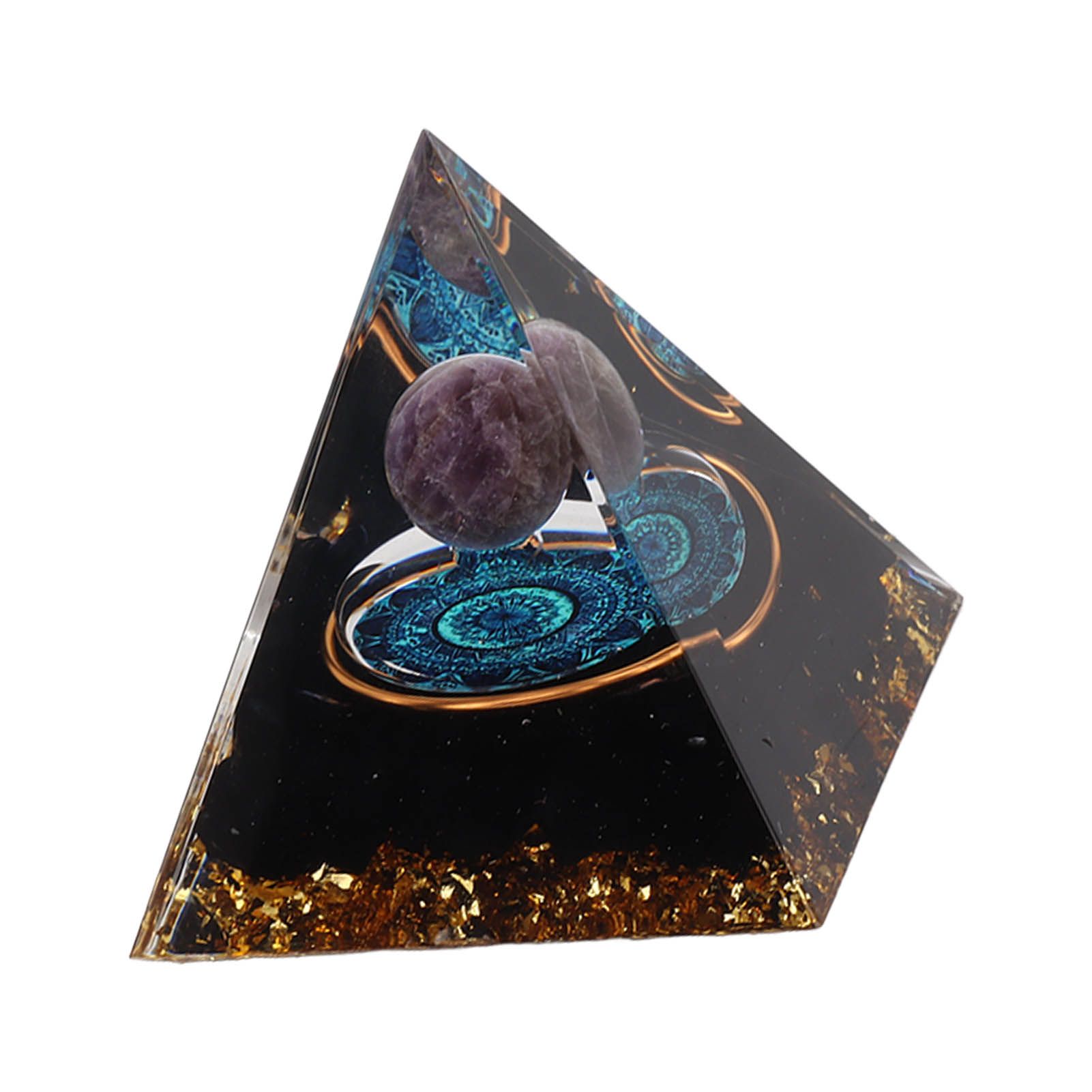 Crystal Epoxy Pyramid Decoration Hand Made 6cm Home Pyramid Desktop Ornament for Positive Energy - Image 7