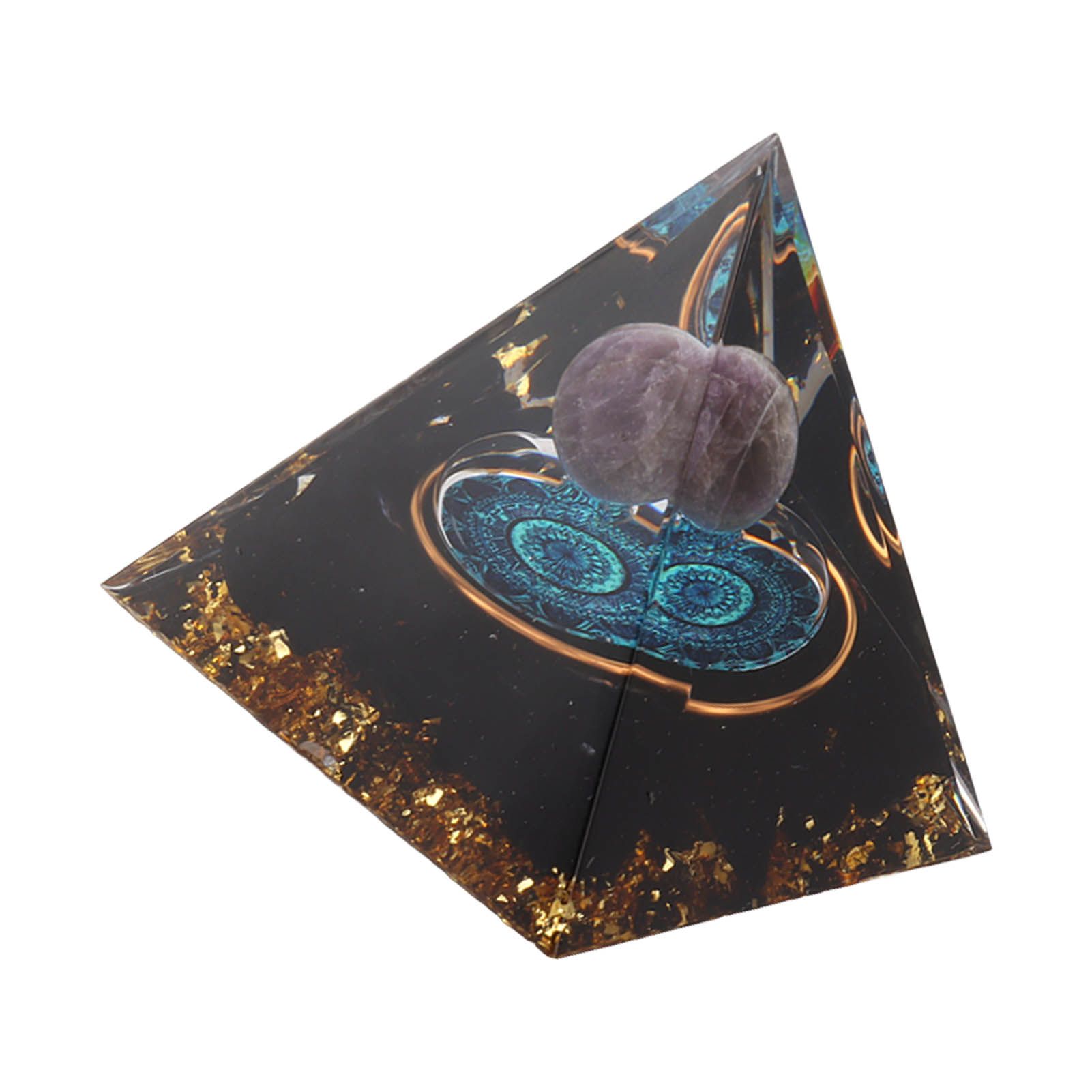 Crystal Epoxy Pyramid Decoration Hand Made 6cm Home Pyramid Desktop Ornament for Positive Energy - Image 8