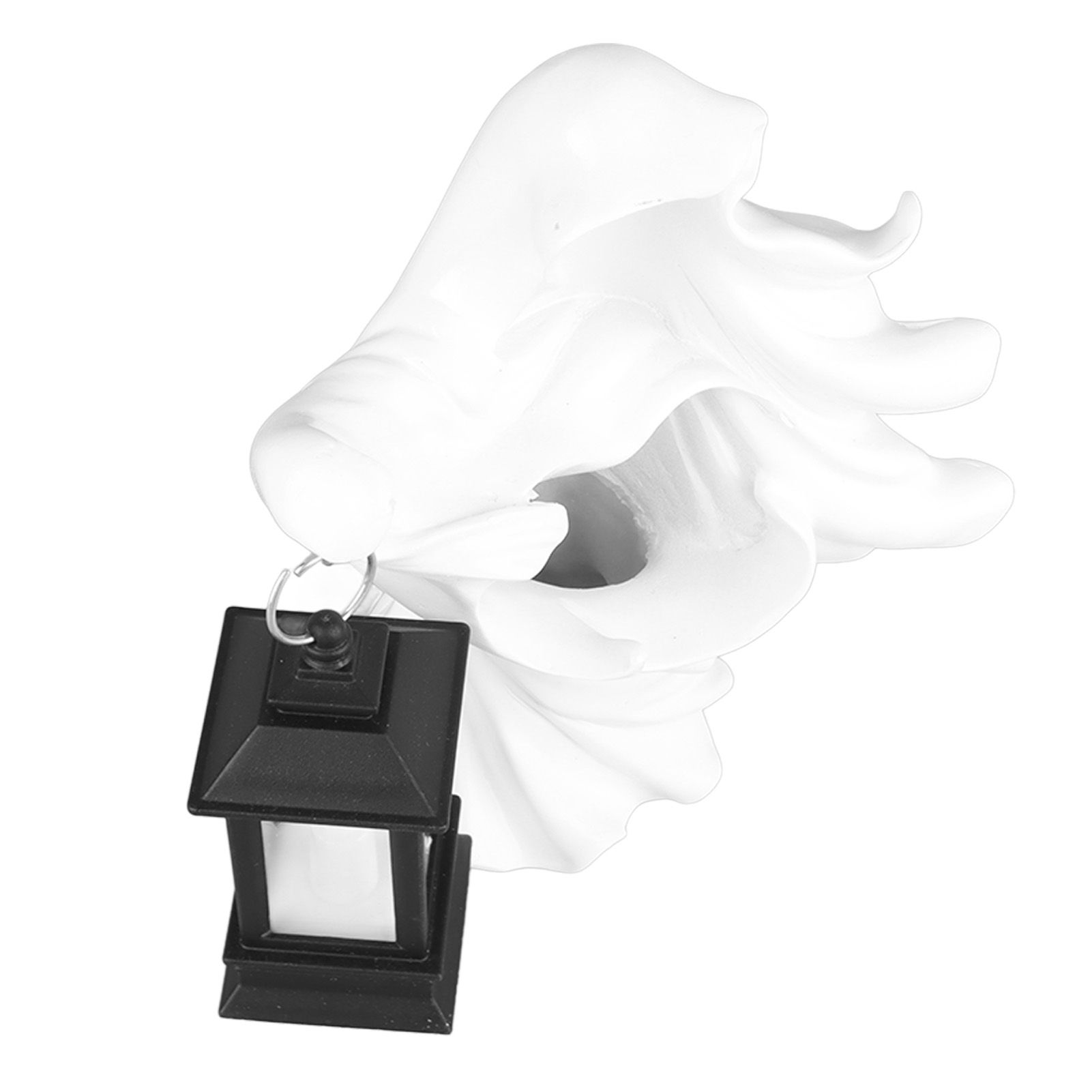 Hell Messenger Lantern Resin Halloween Ghost Statue Lantern Scary Witch Sculpture for Home Theme Party Garden Decoration White - Image 5